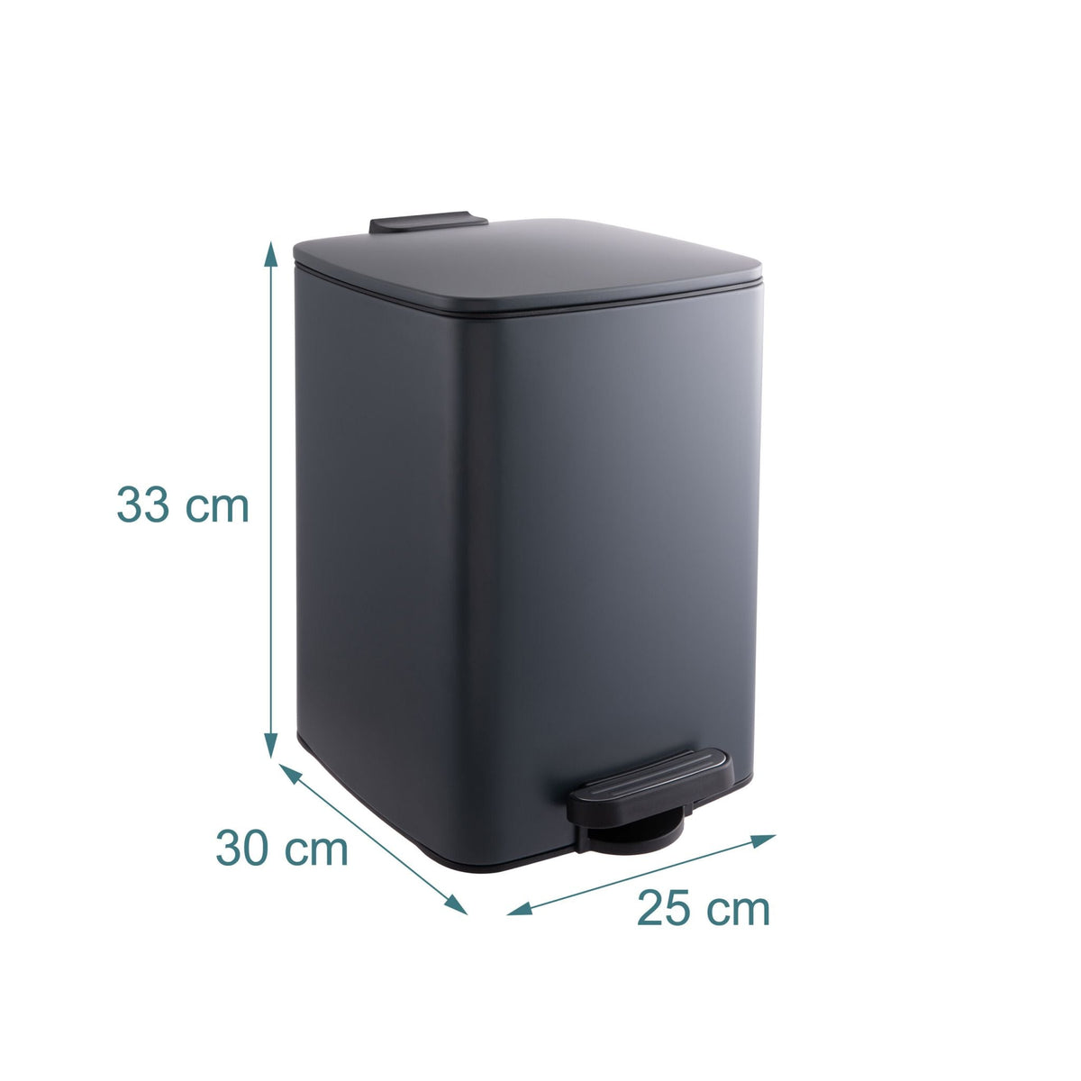 Mülleimer Küche 12L Schwarz-Silber-Grau von Relaxdays