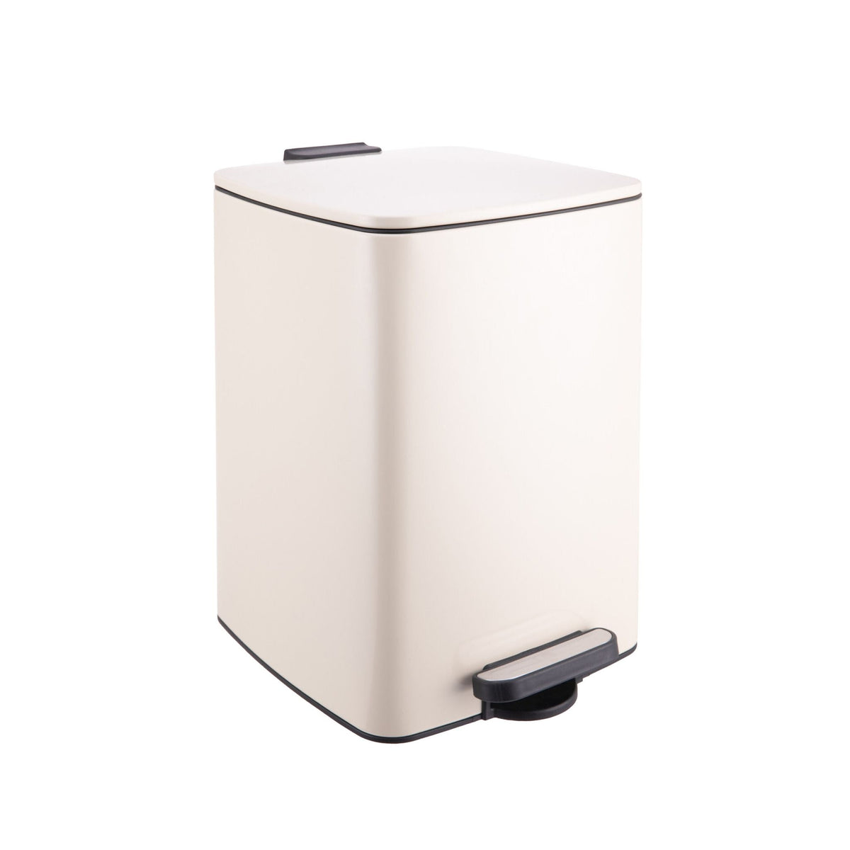 Mülleimer Küche 20L Beige-Schwarz-Silber von Relaxdays