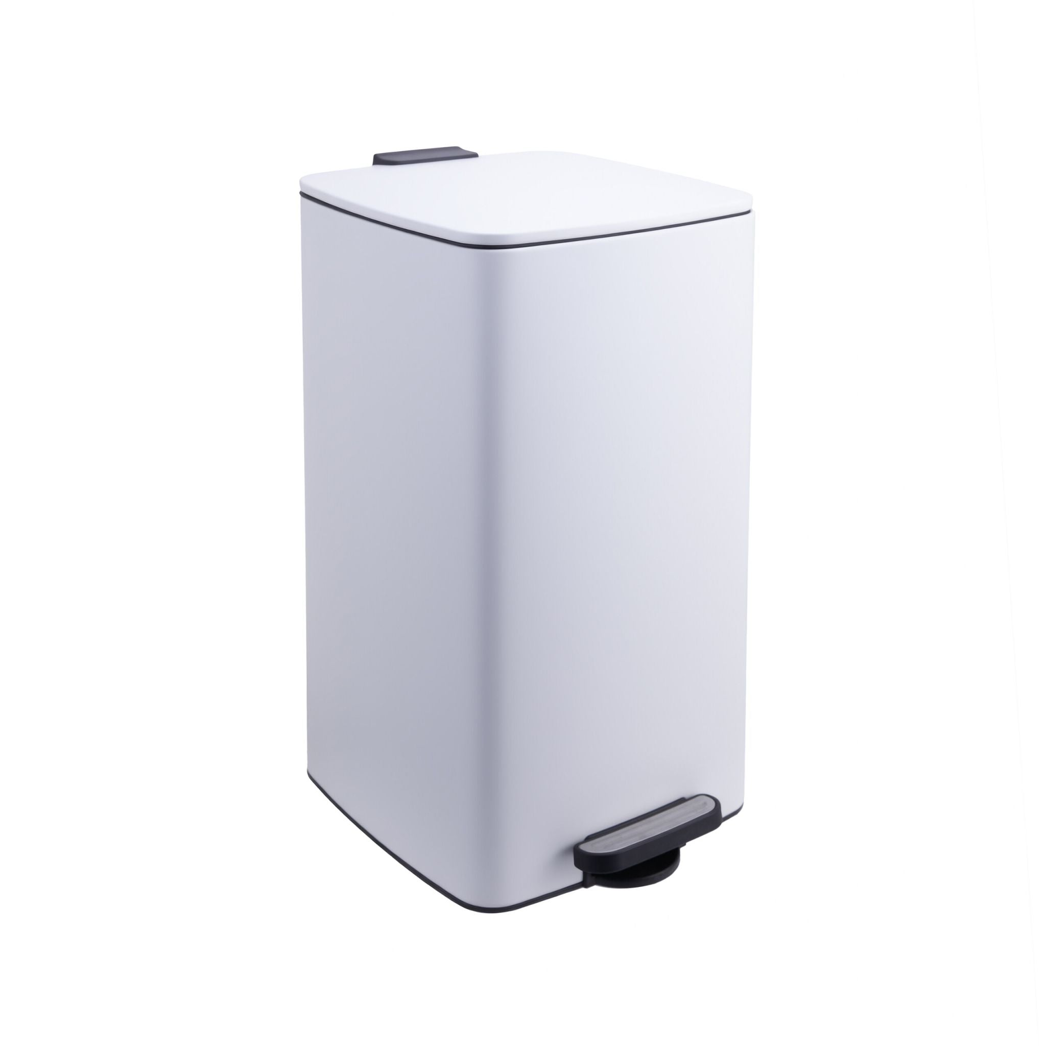 Mülleimer Küche 30L Weiss-Schwarz-Silber von Relaxdays