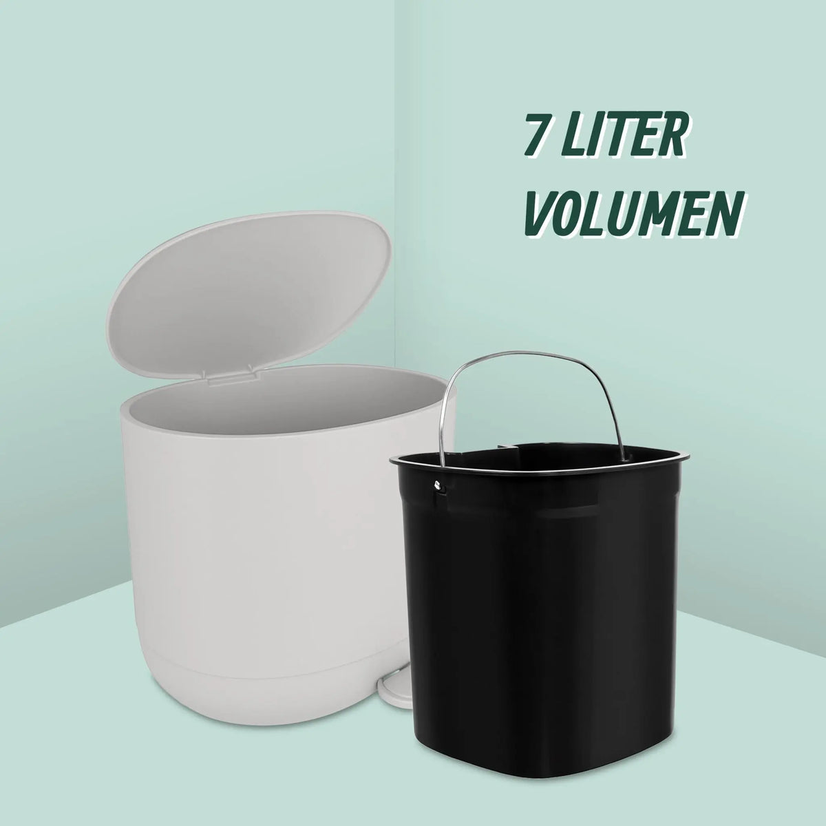 Mülleimer mit Softclose 7 l Weiss von Relaxdays