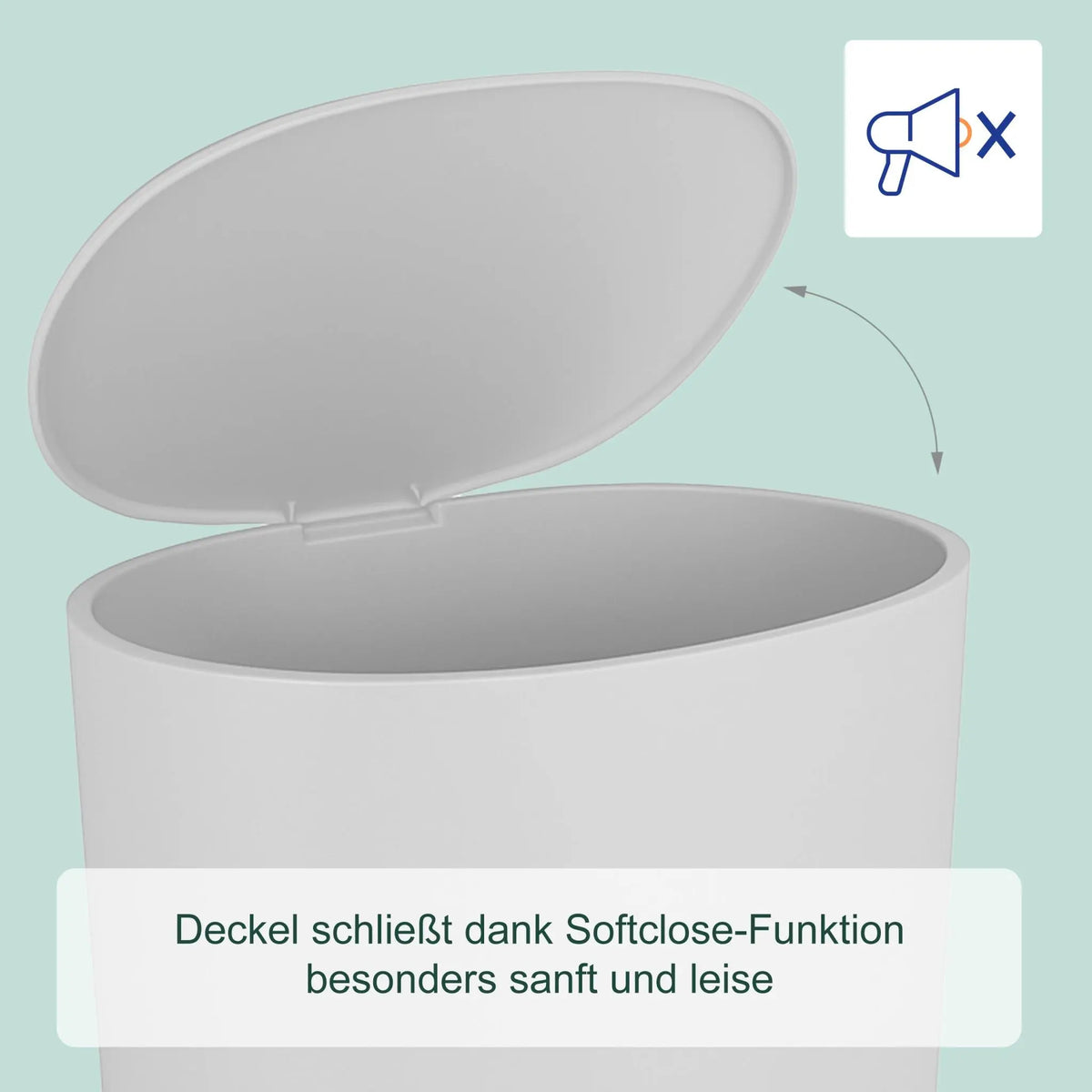 Mülleimer mit Softclose 7 l Weiss von Relaxdays