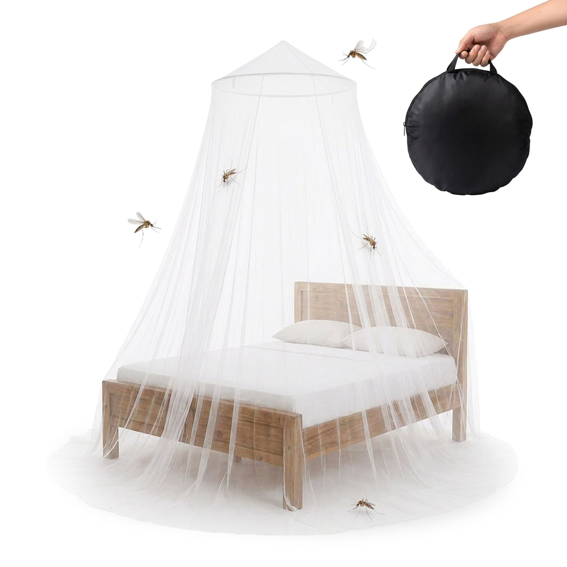 Moskitonetz Bett 250cm Weiss von Relaxdays