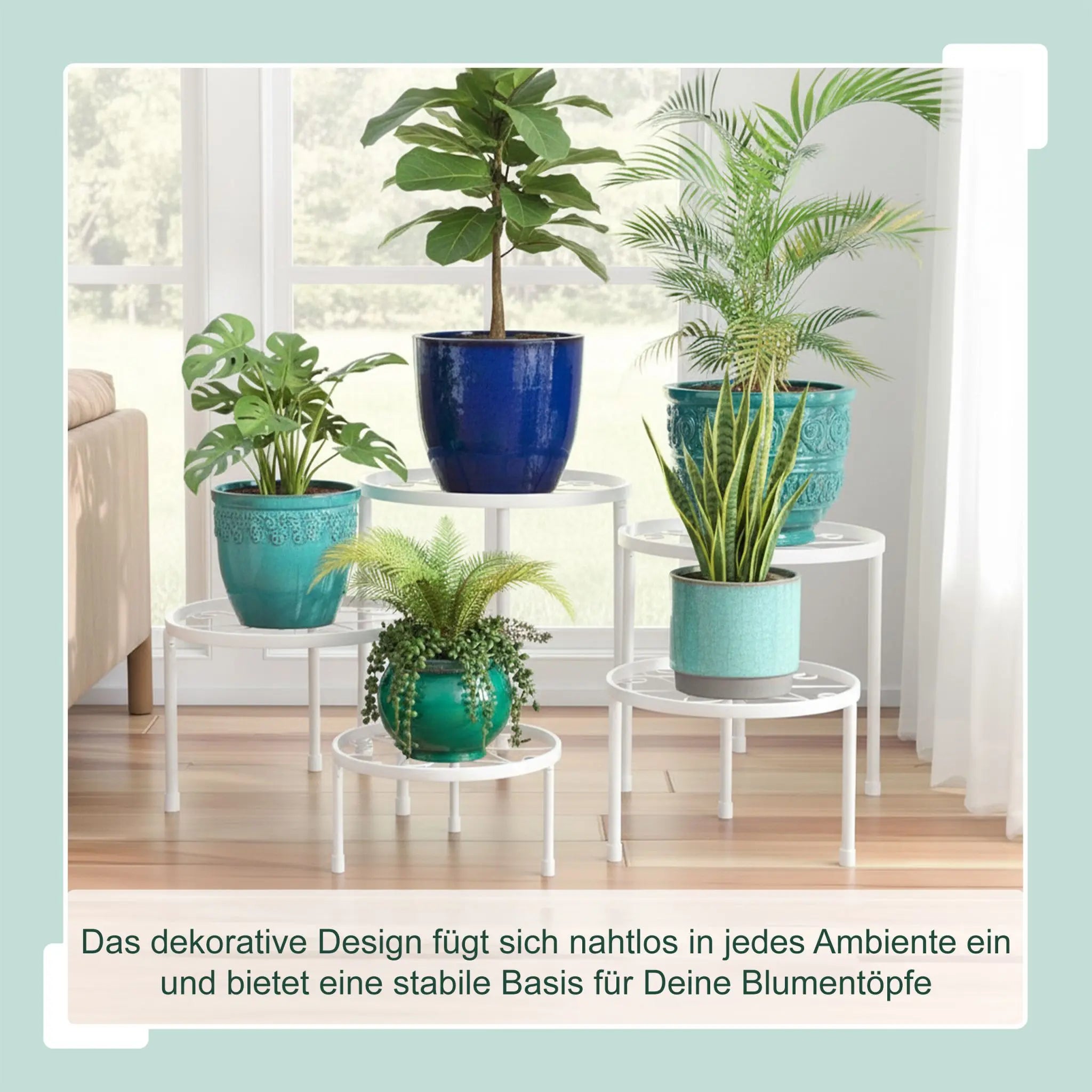 Runde Blumenständer 5er-Set Weiss von Relaxdays
