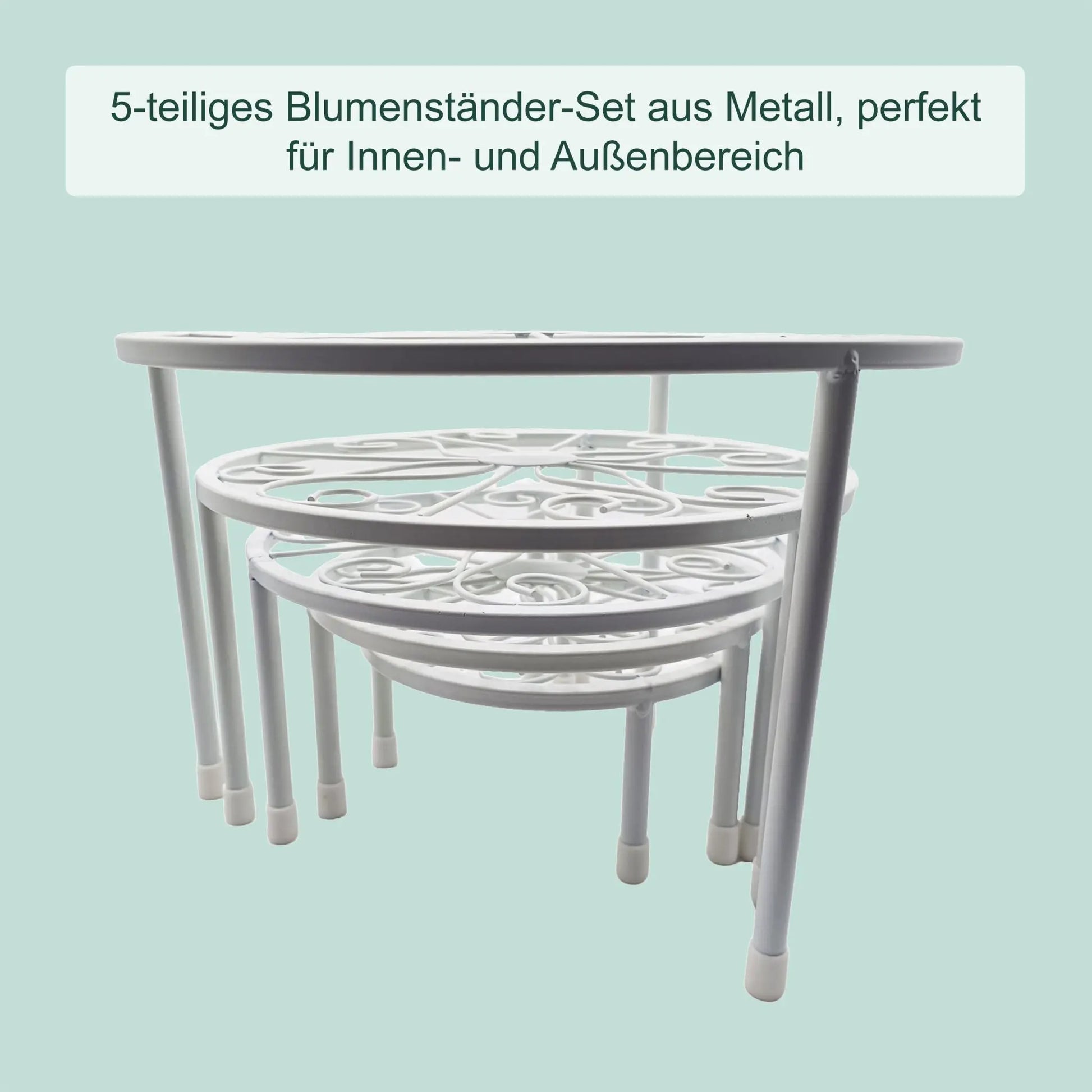 Runde Blumenständer 5er-Set Weiss von Relaxdays