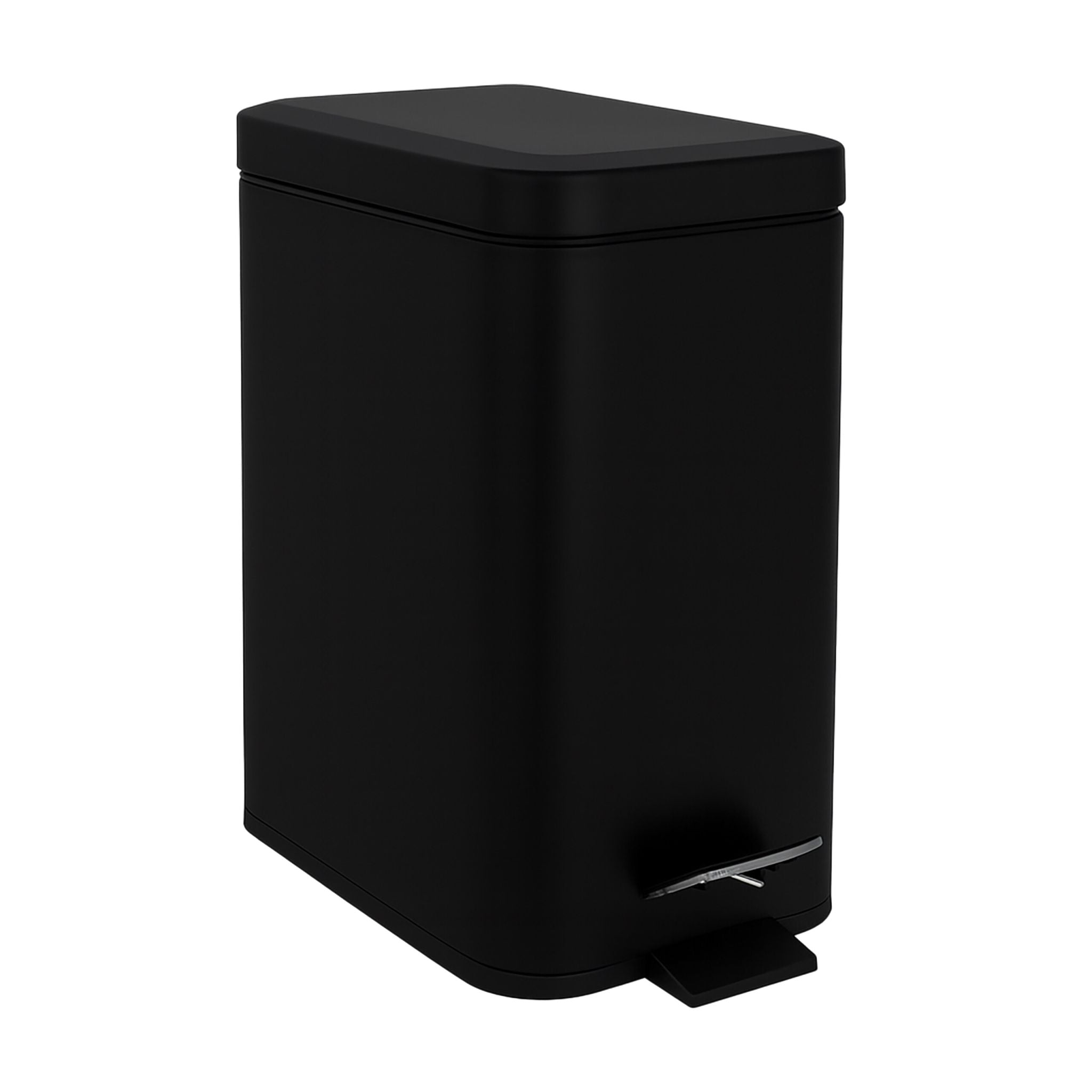 Bad Mülleimer 5 l Softclose Schwarz-Silber von Relaxdays
