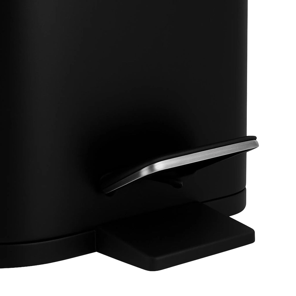 Bad Mülleimer 5 l Softclose Schwarz-Silber von Relaxdays