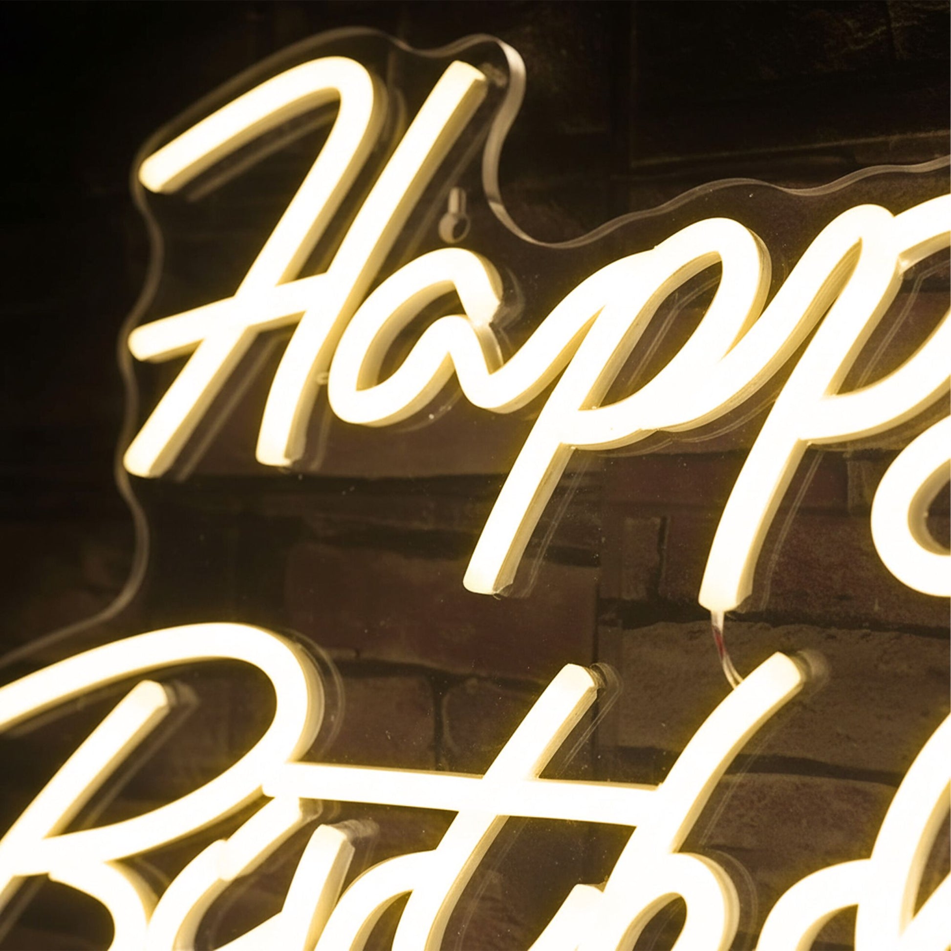 LED Schild Happy Birthday Creme von Relaxdays