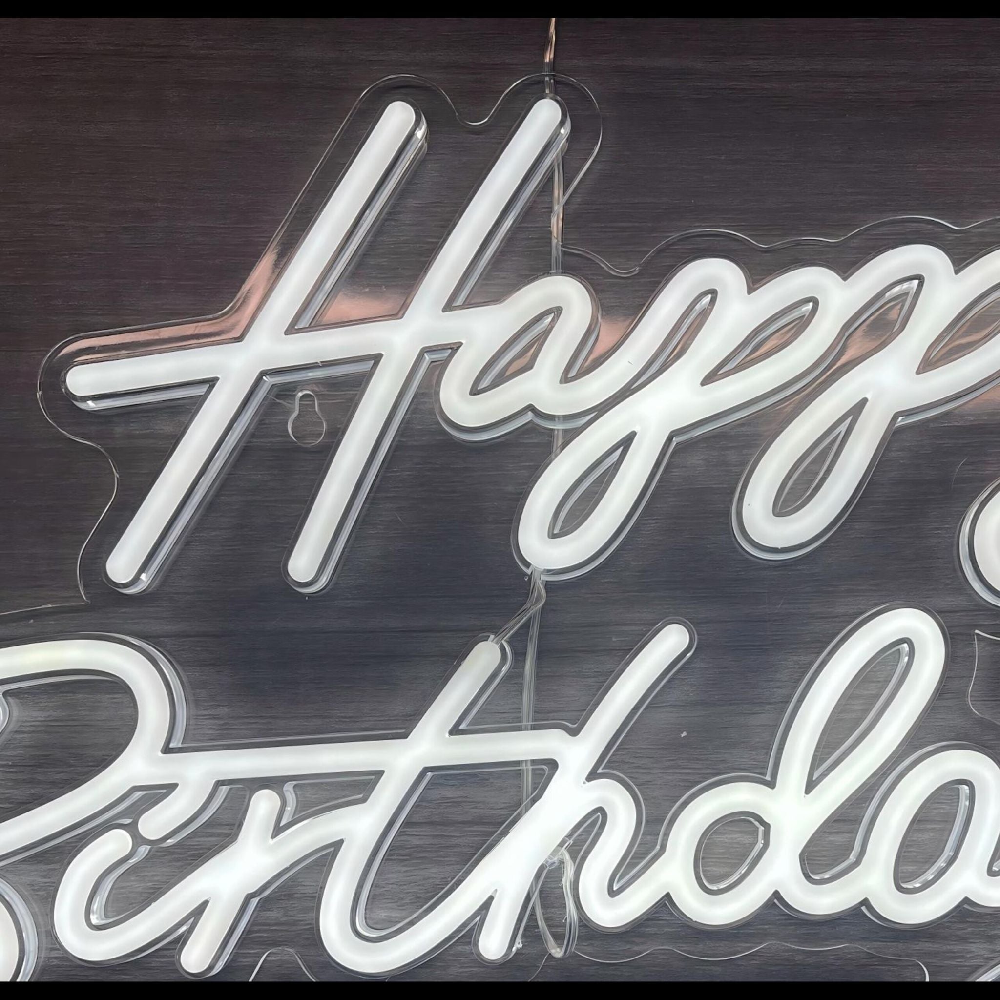 LED Schild Happy Birthday Weiss von Relaxdays