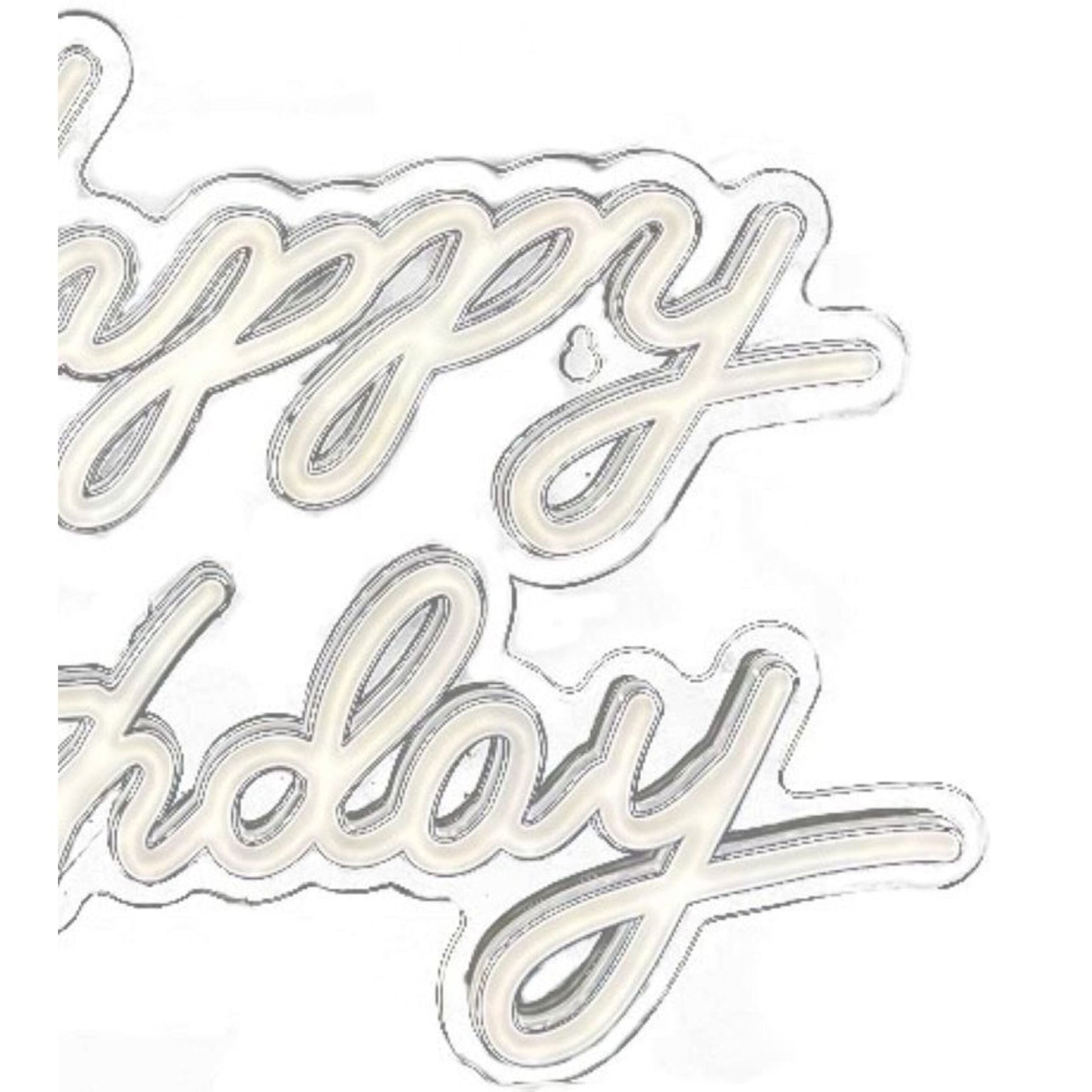 LED Schild Happy Birthday Weiss von Relaxdays