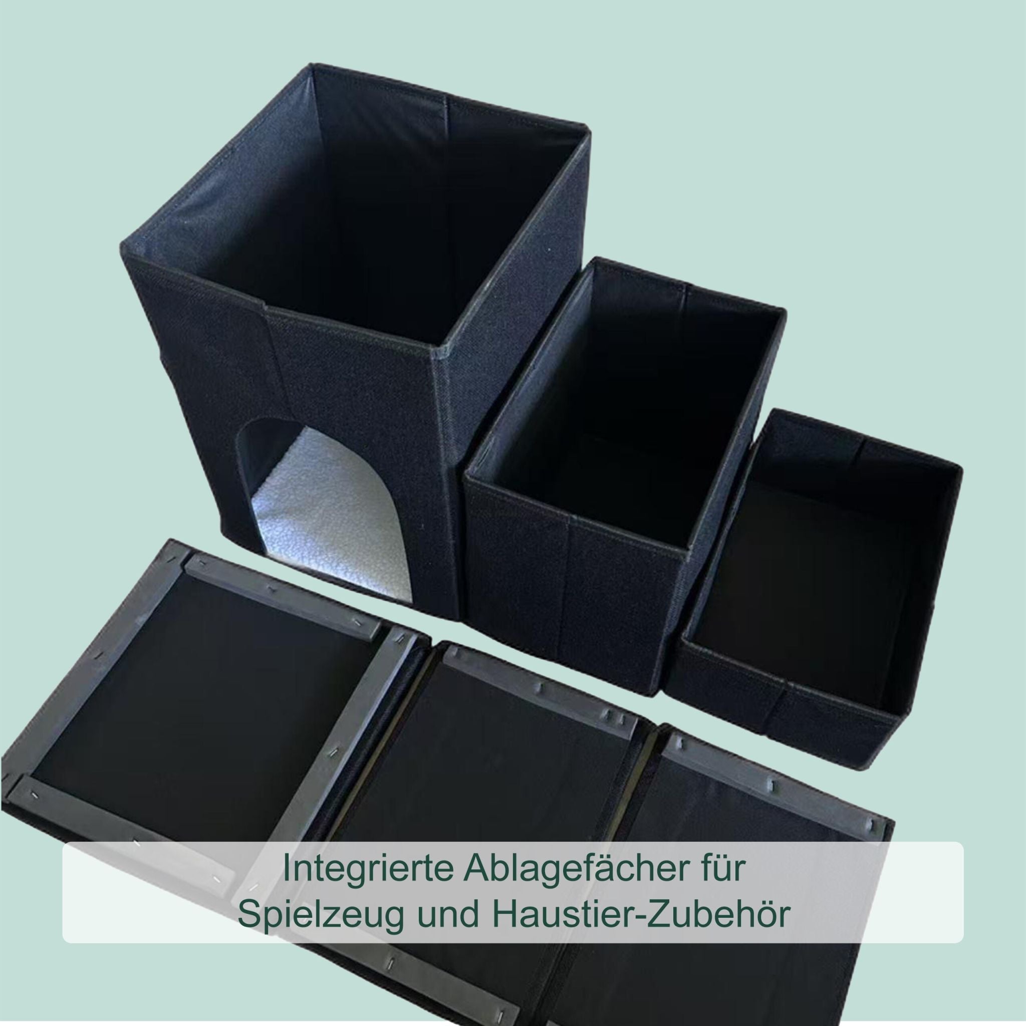 Faltbare Hundetreppe mit 3 Stufen Schwarz von Relaxdays