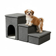 Faltbare Hundetreppe mit 3 Stufen Anthrazit von Relaxdays