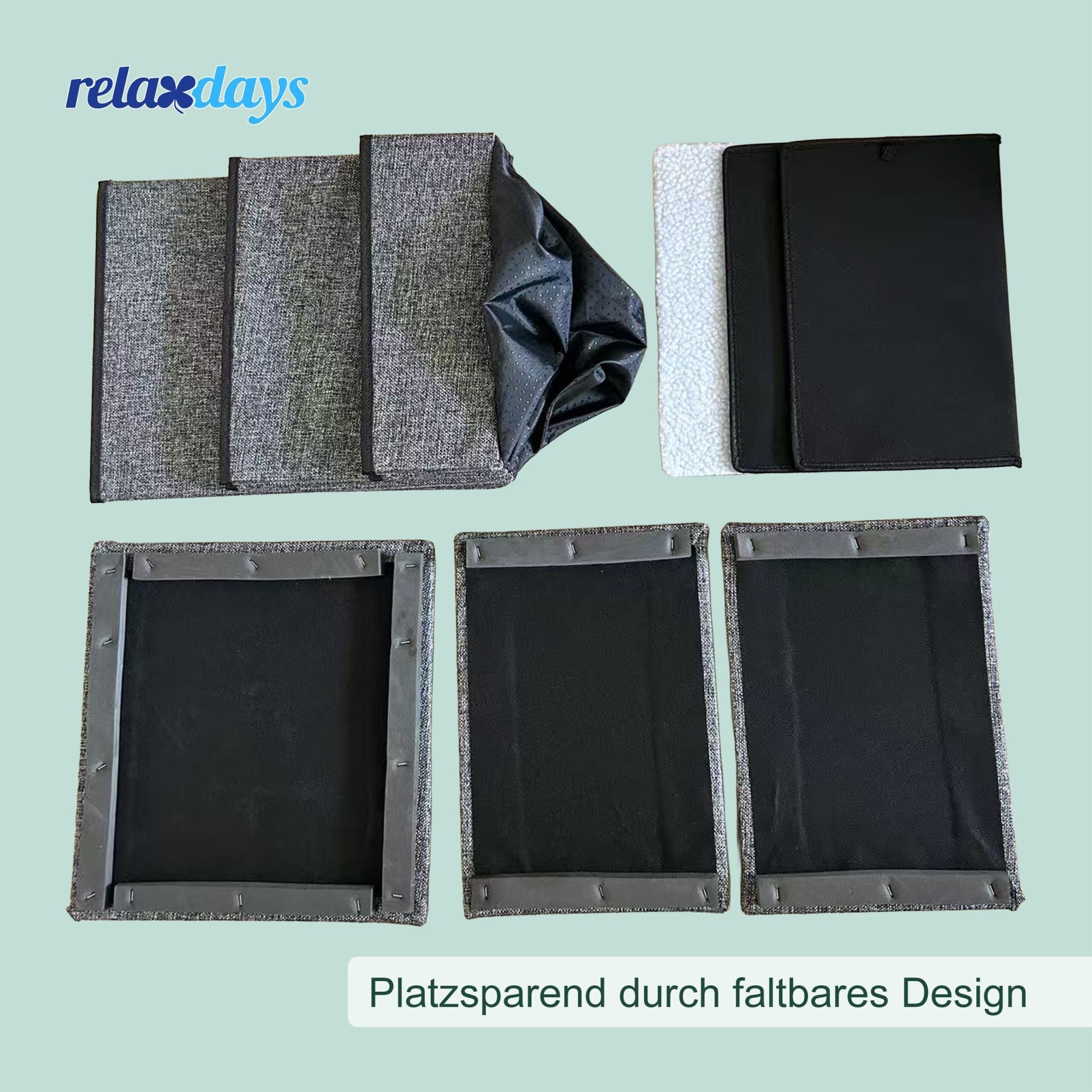 Faltbare Hundetreppe mit 3 Stufen Anthrazit von Relaxdays