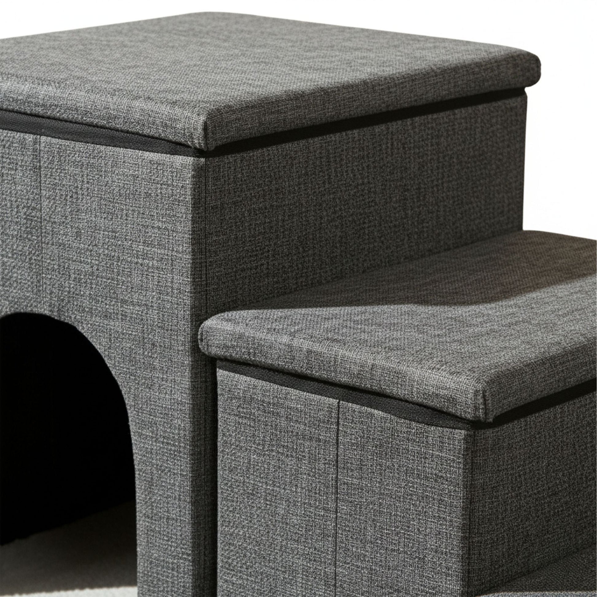 Faltbare Hundetreppe mit 3 Stufen Anthrazit von Relaxdays