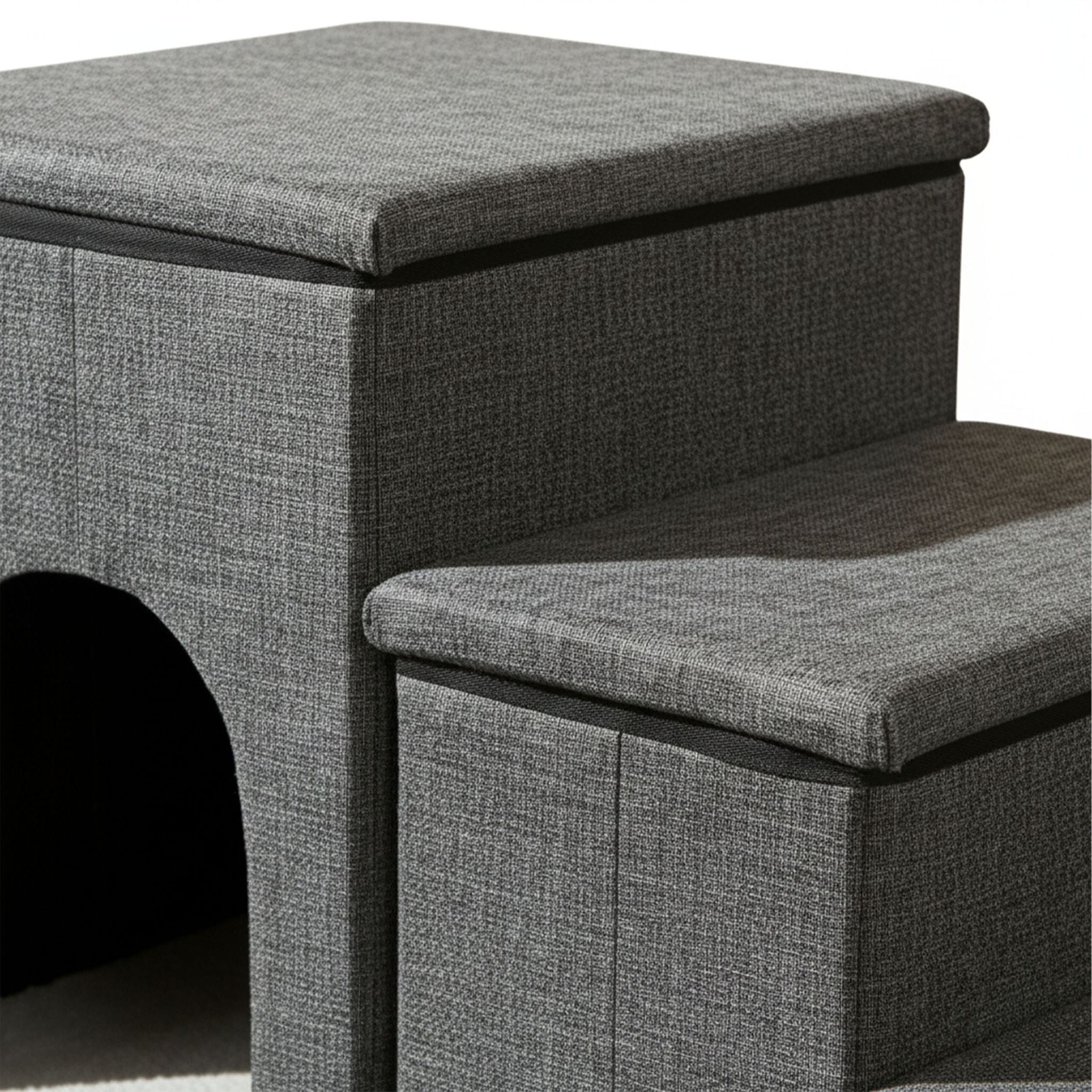 Faltbare Hundetreppe mit 3 Stufen Anthrazit von Relaxdays