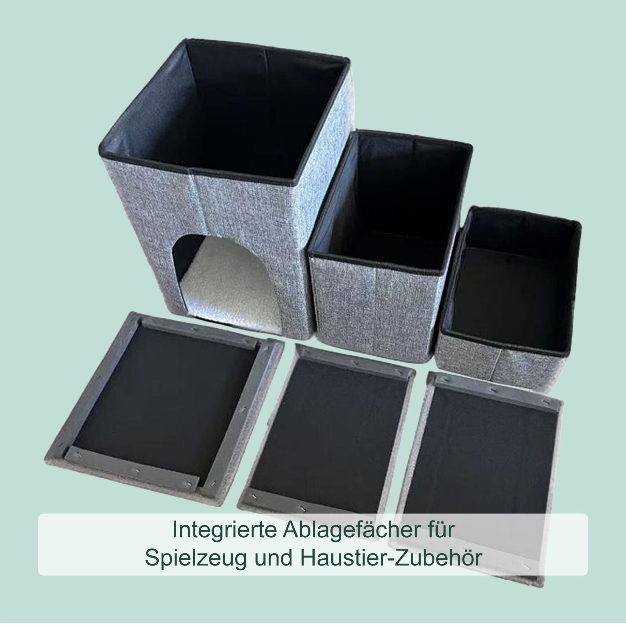 Faltbare Hundetreppe mit 3 Stufen Grau von Relaxdays