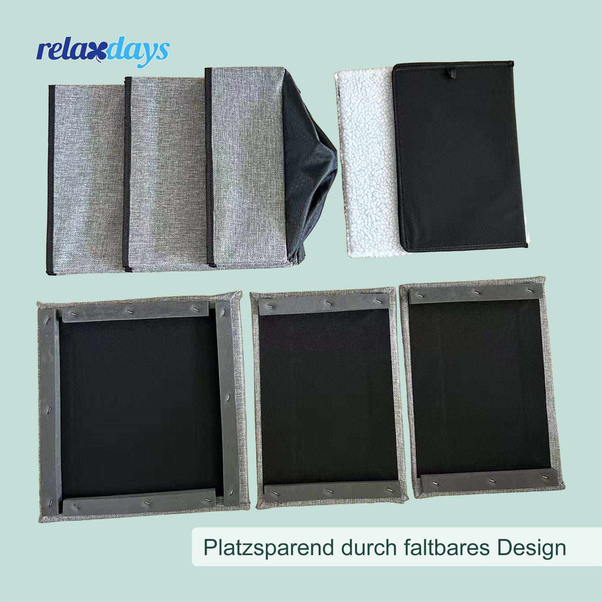 Faltbare Hundetreppe mit 3 Stufen Grau von Relaxdays