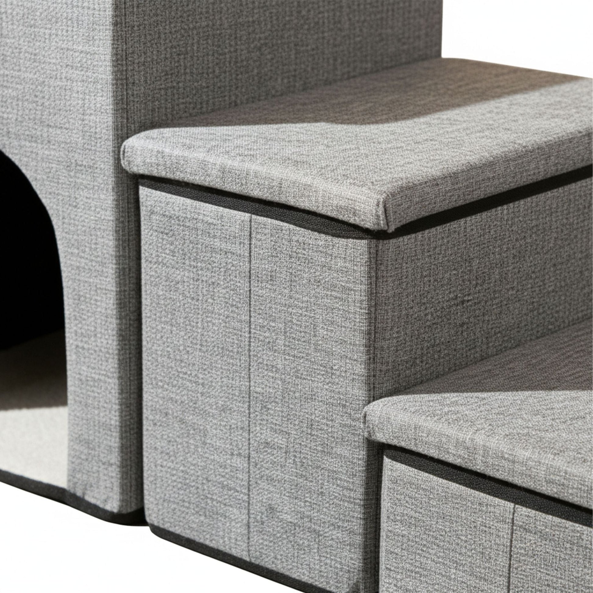 Faltbare Hundetreppe mit 3 Stufen Grau von Relaxdays