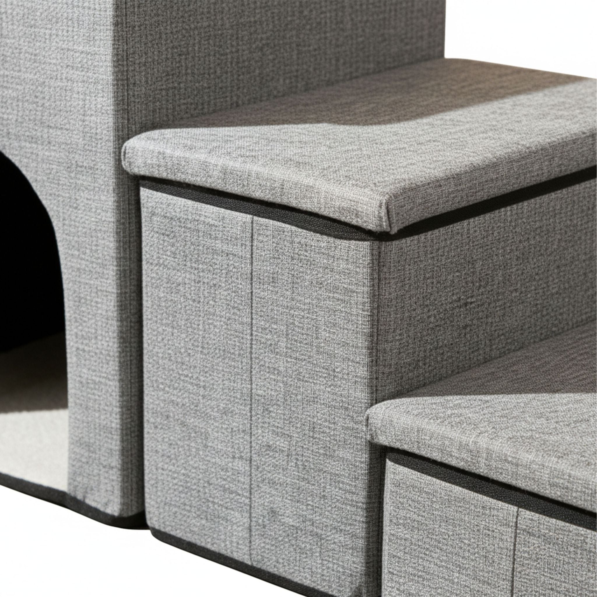 Faltbare Hundetreppe mit 3 Stufen Grau von Relaxdays