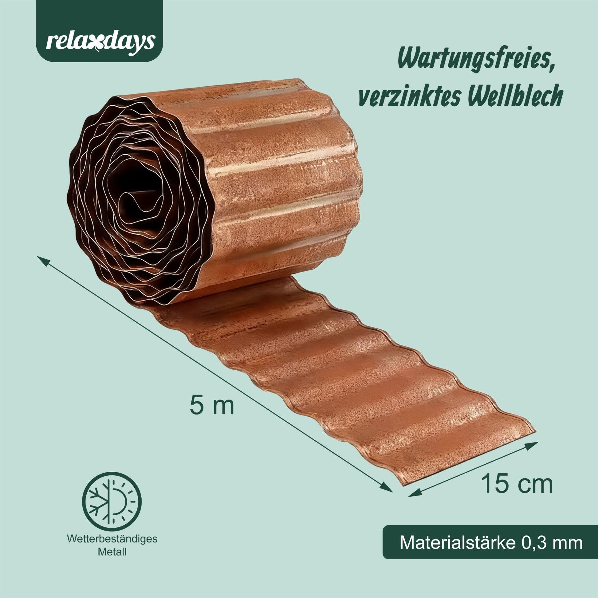 Rasenkante Rost Braun von Relaxdays
