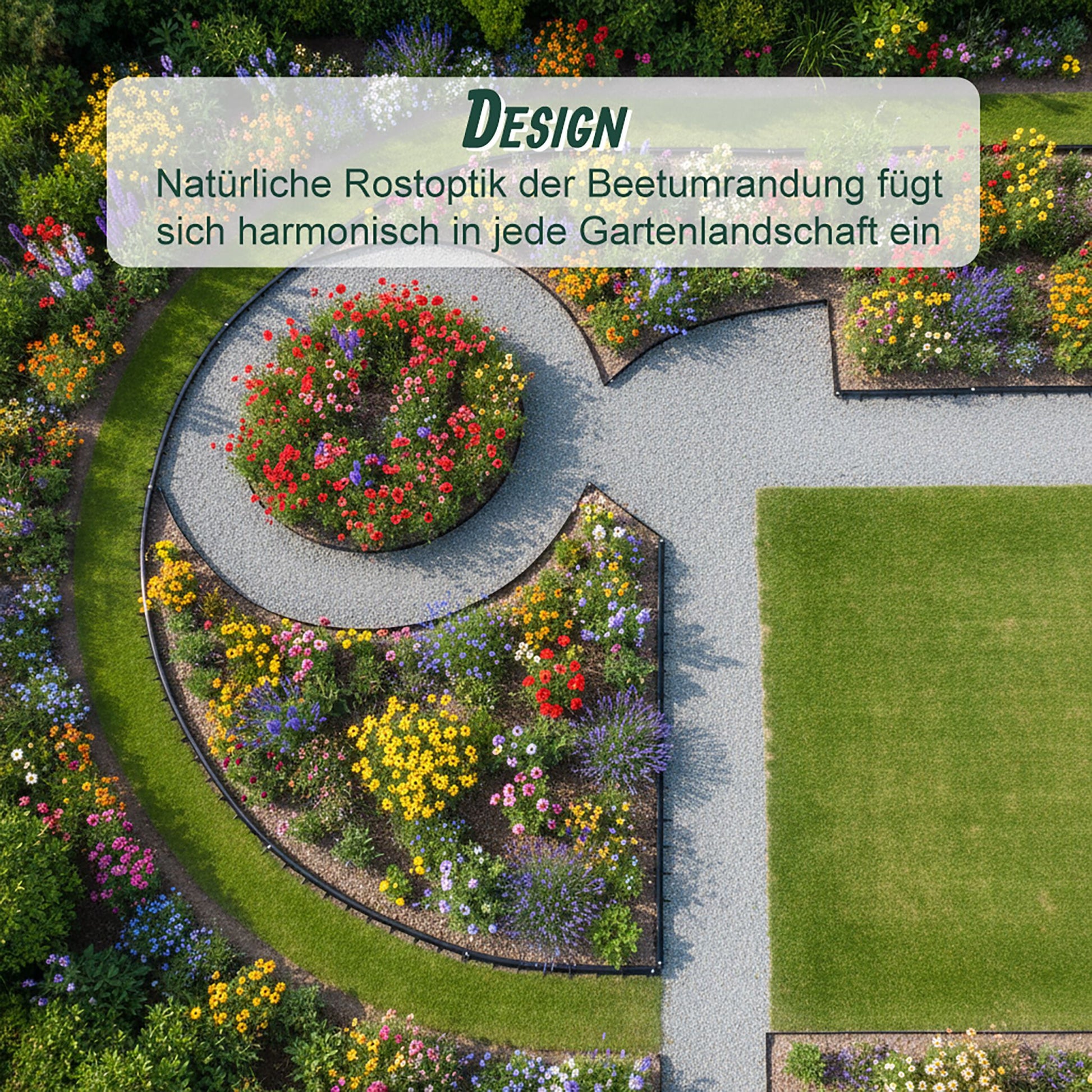 Rasenkante Rostoptik Schwarz von Relaxdays