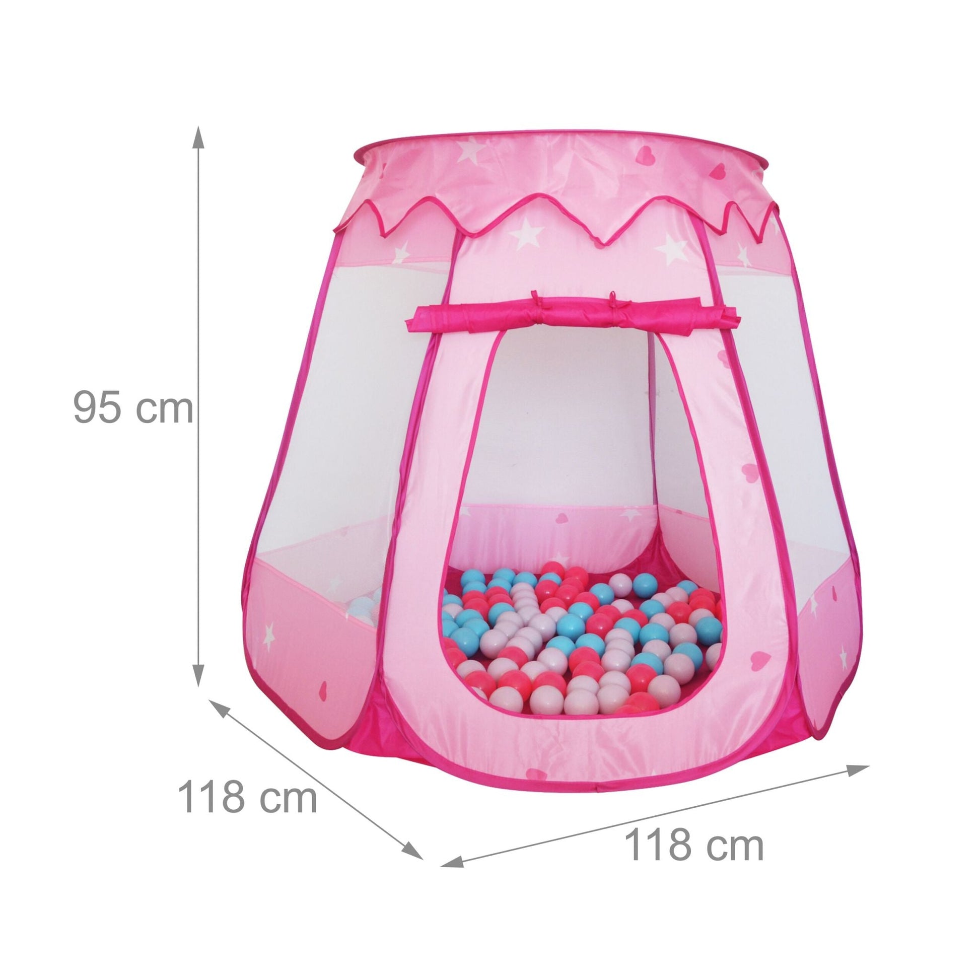 Bällebad mit 100 Bällen Rosa von Relaxdays