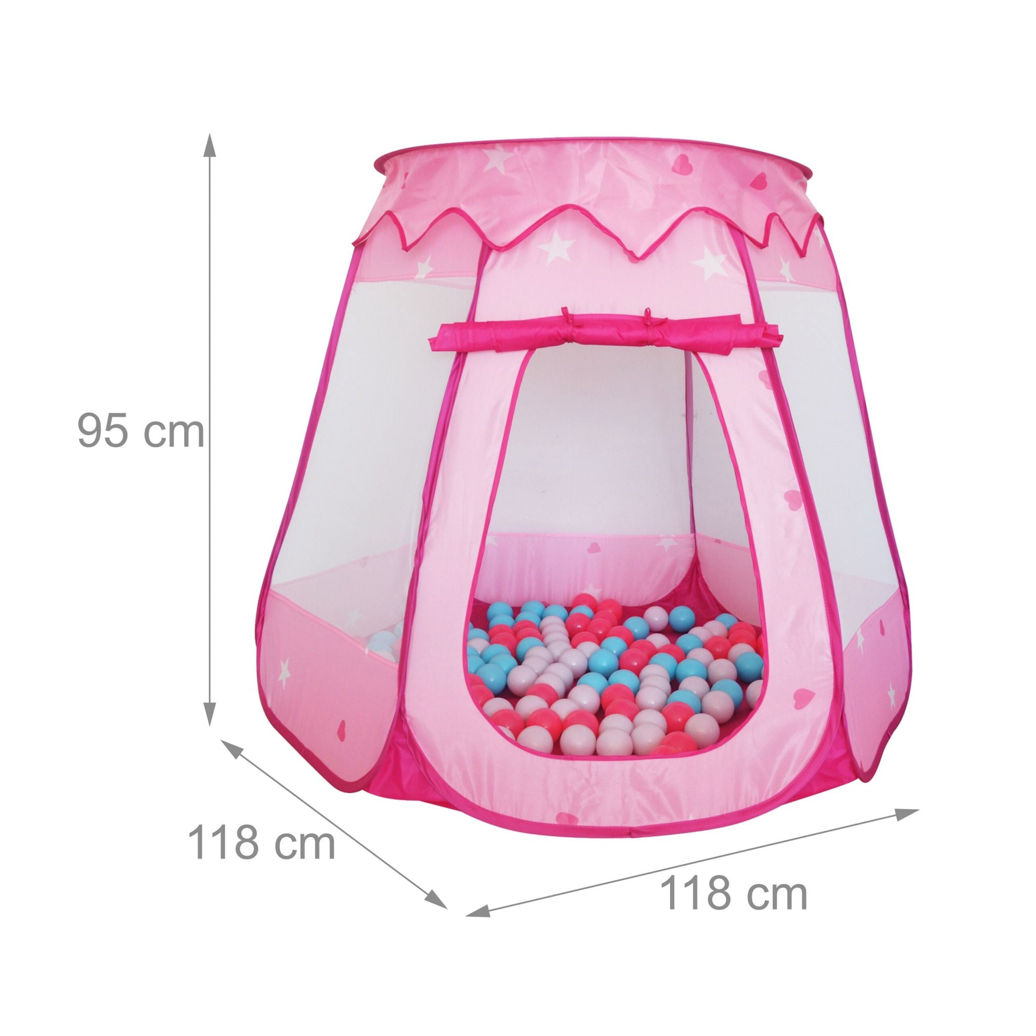 Bällebad mit 100 Bällen Rosa von Relaxdays
