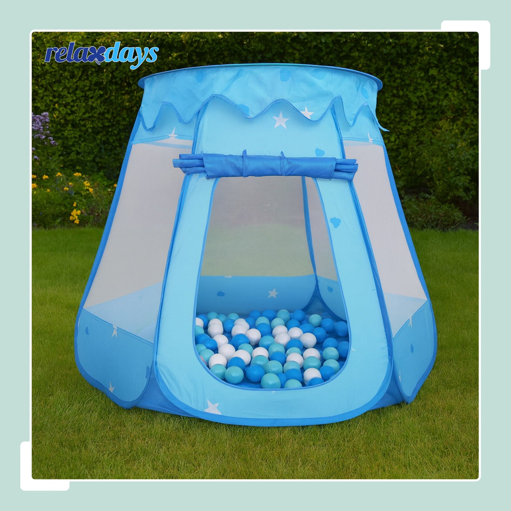 Bällebad mit 100 Bällen Hellblau von Relaxdays
