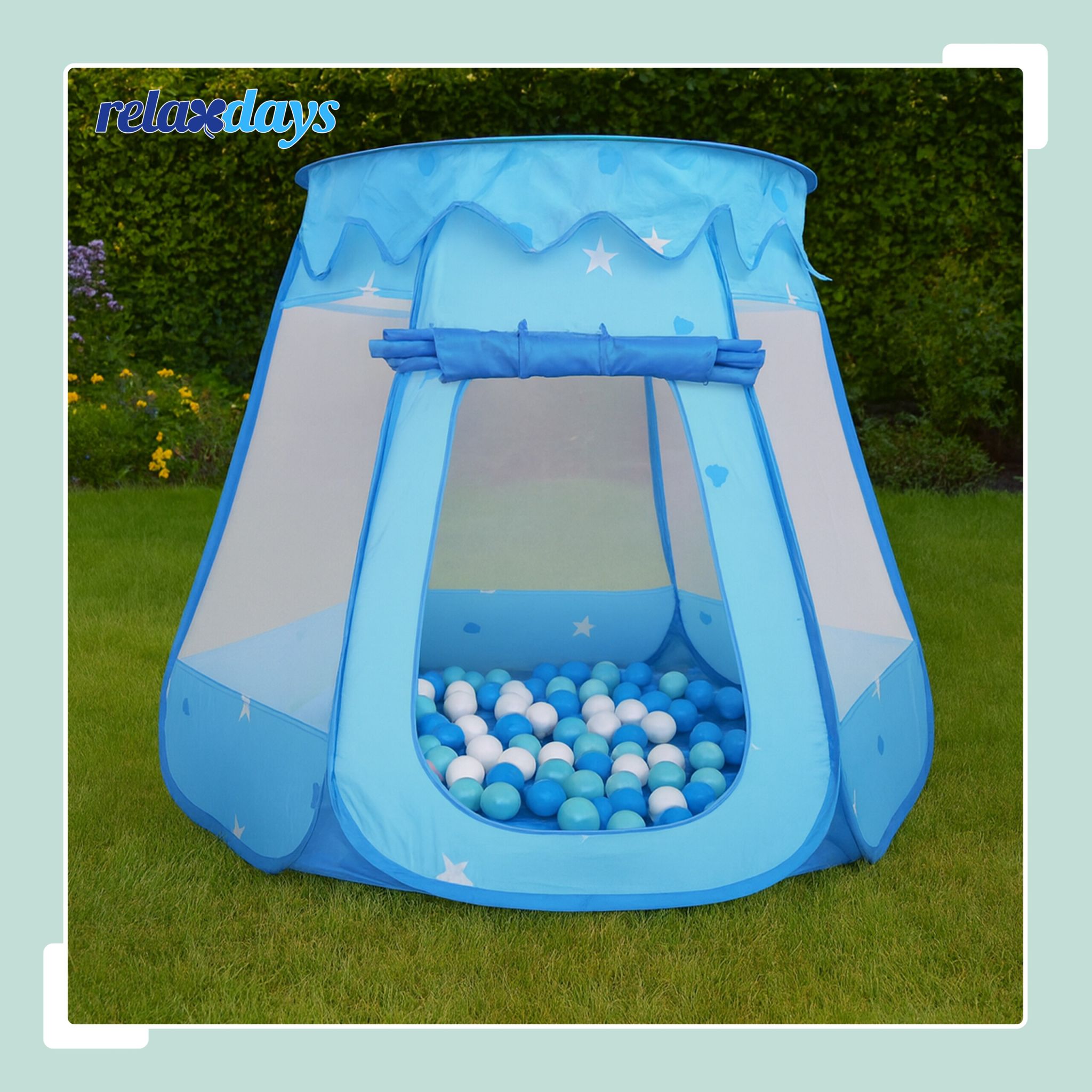 Bällebad mit 100 Bällen Hellblau von Relaxdays