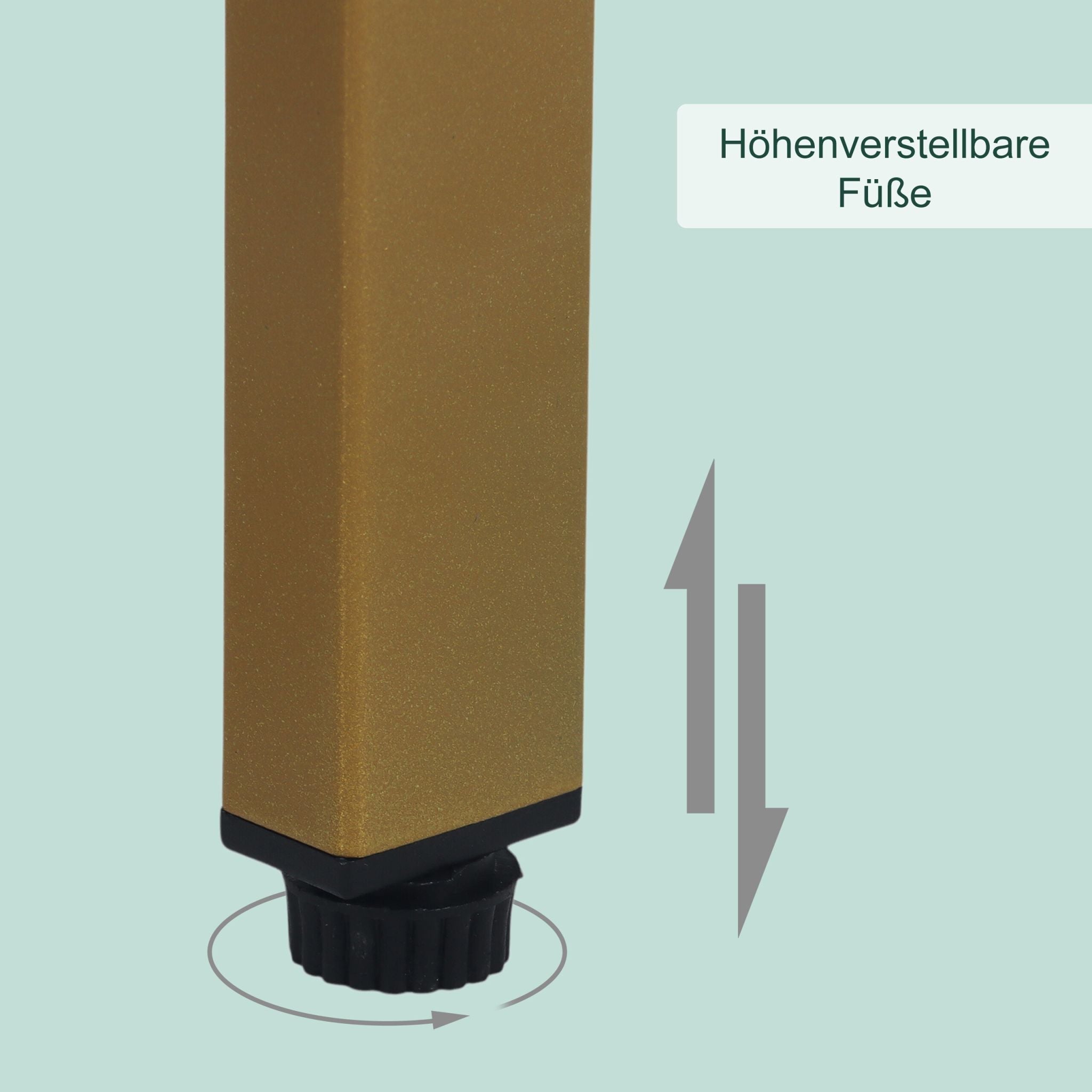 Konsolentisch mit 3 Glasablagen Gold-Transparent von Relaxdays