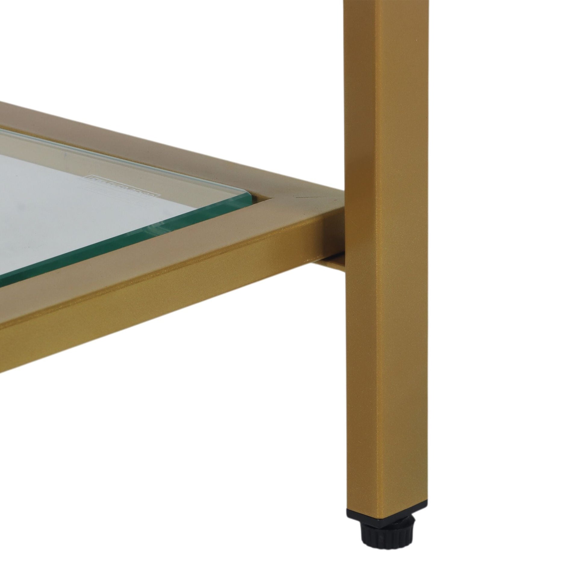 Konsolentisch mit 3 Glasablagen Gold-Transparent von Relaxdays