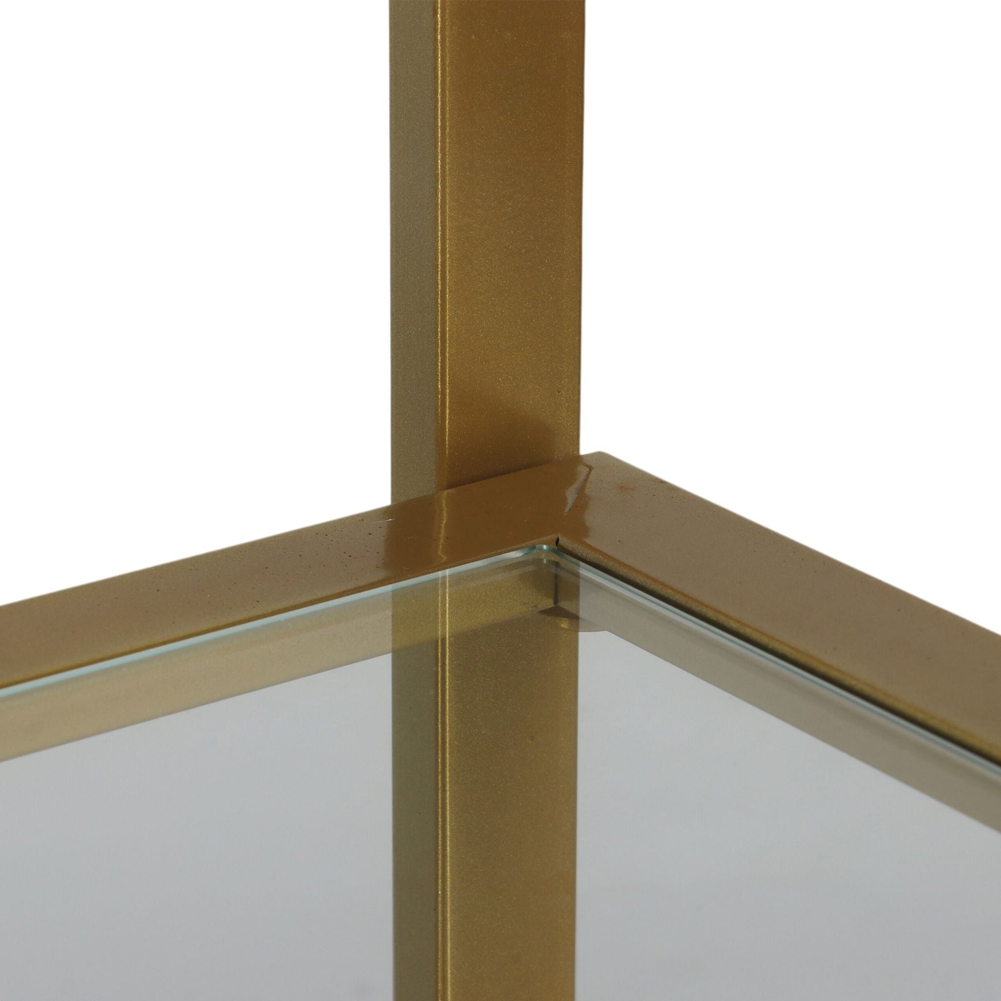 Konsolentisch mit 3 Glasablagen Gold-Transparent von Relaxdays