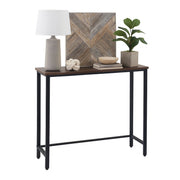 Schmaler Konsolentisch Industrial Design Dunkelbraun-Schwarz von Relaxdays