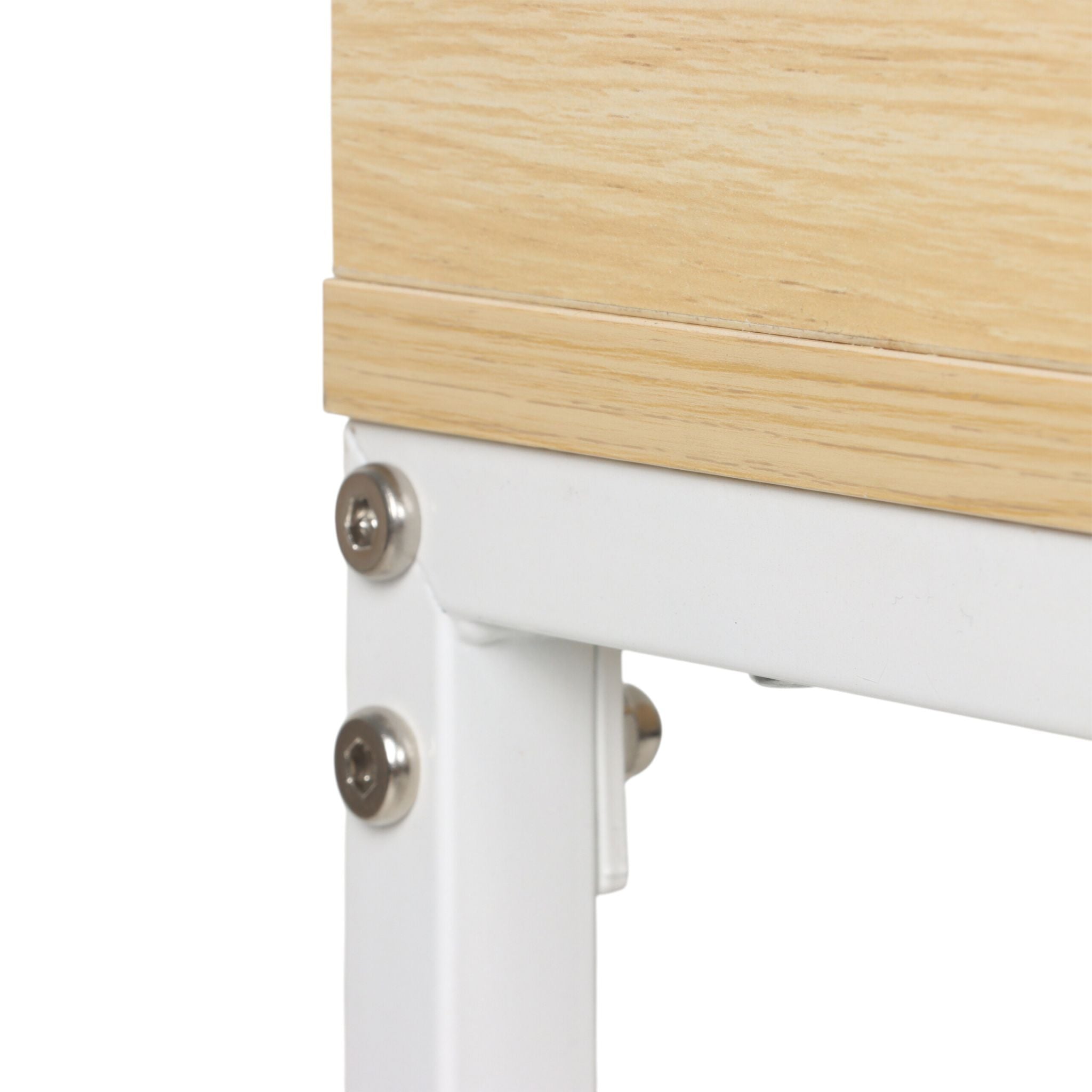 Konsolentisch 2 Schubladen offenes Fach Weiss-Hellbraun von Relaxdays