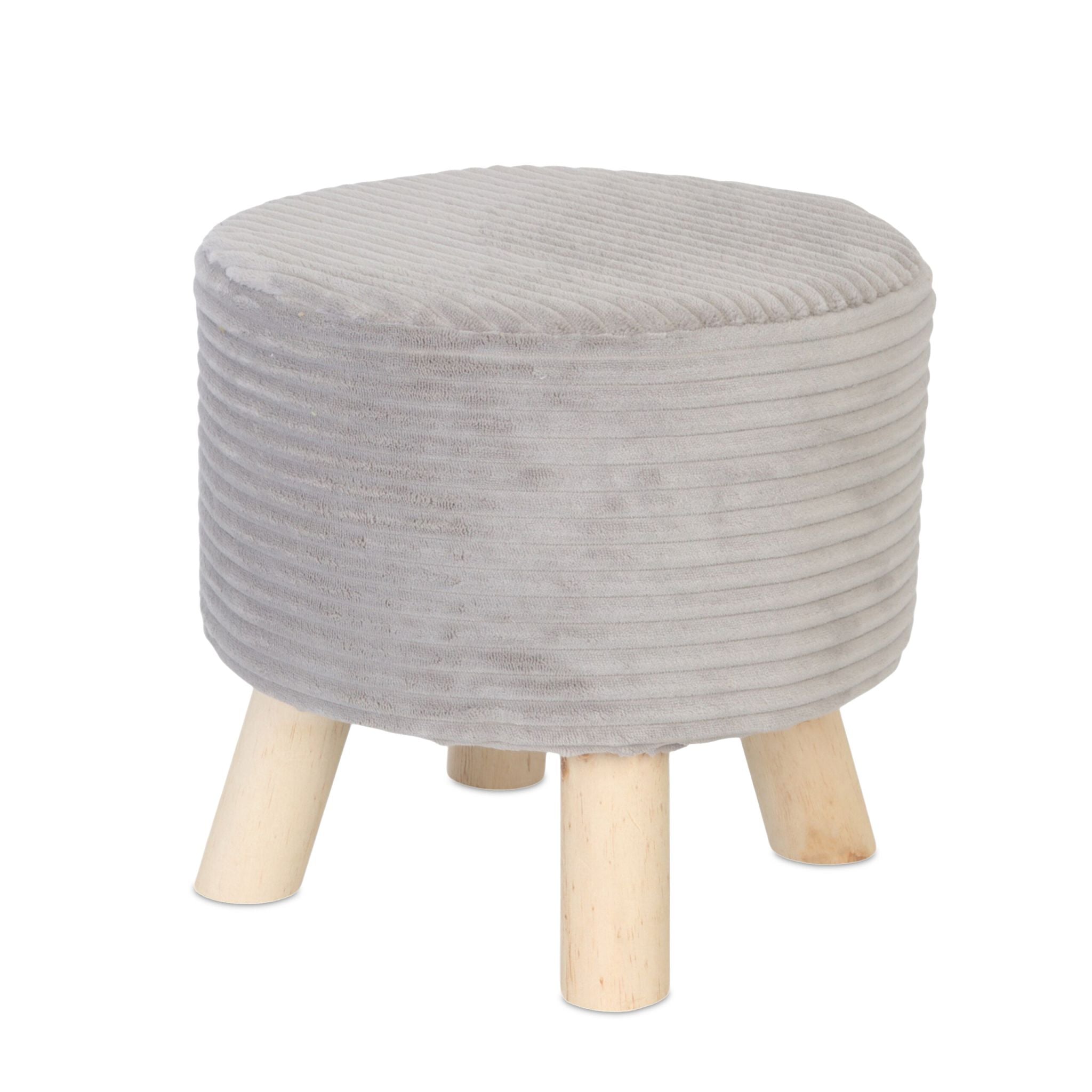 Hocker Cord Hellbraun-Grau von Relaxdays