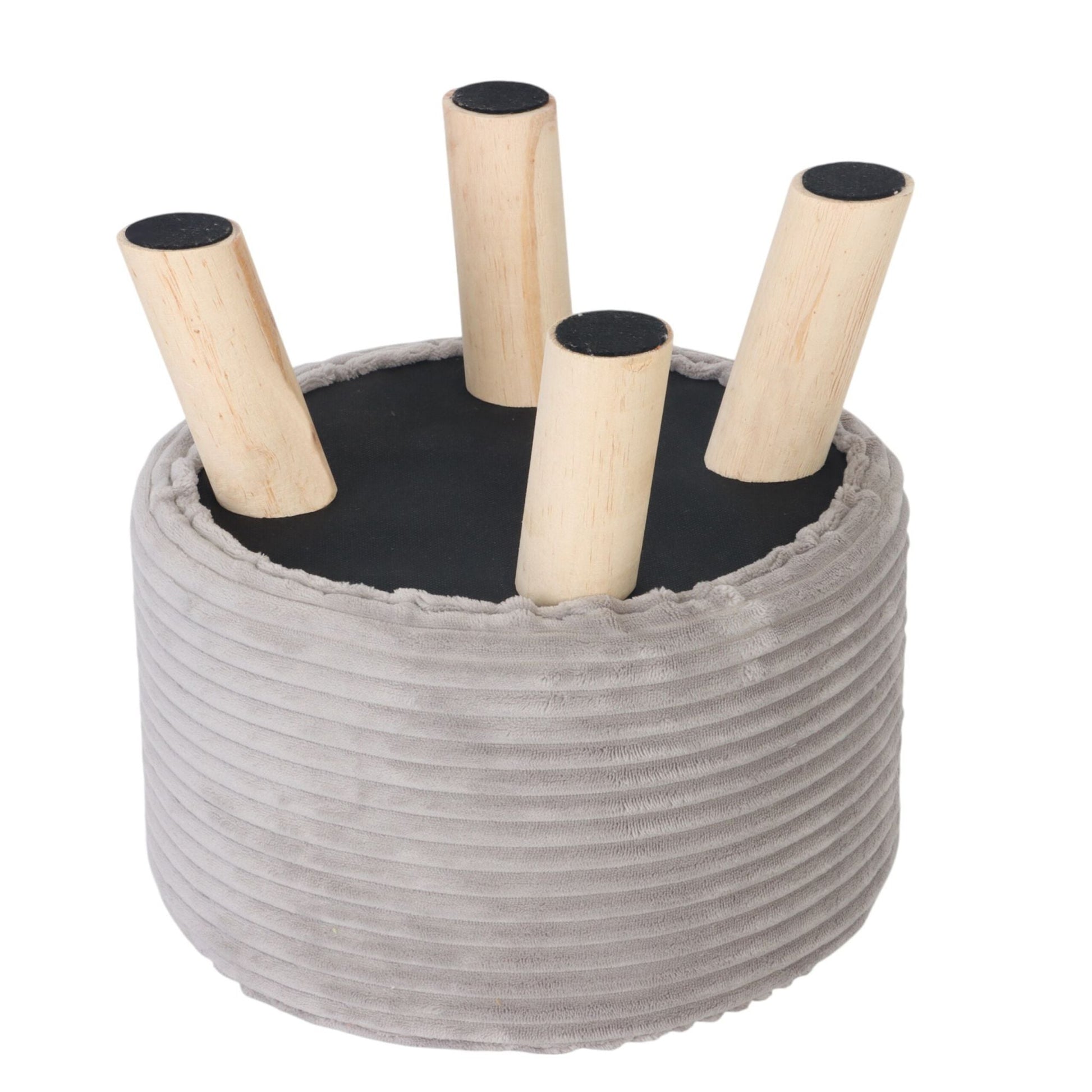 Hocker Cord Hellbraun-Grau von Relaxdays