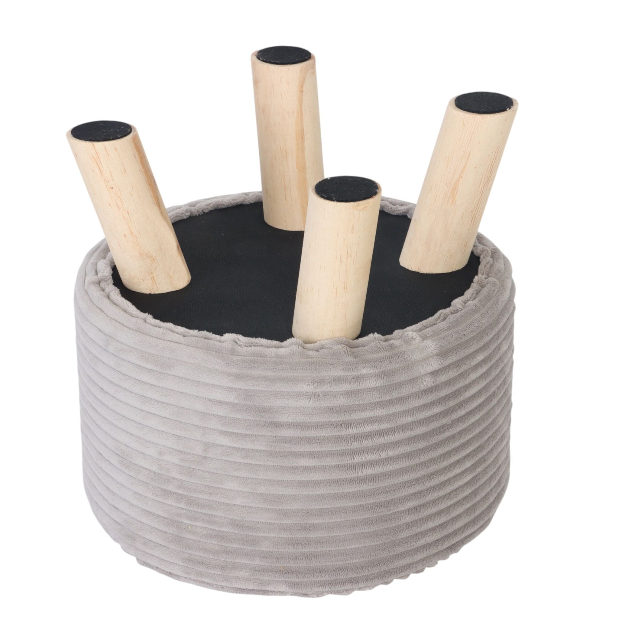 Hocker Cord Hellbraun-Grau von Relaxdays