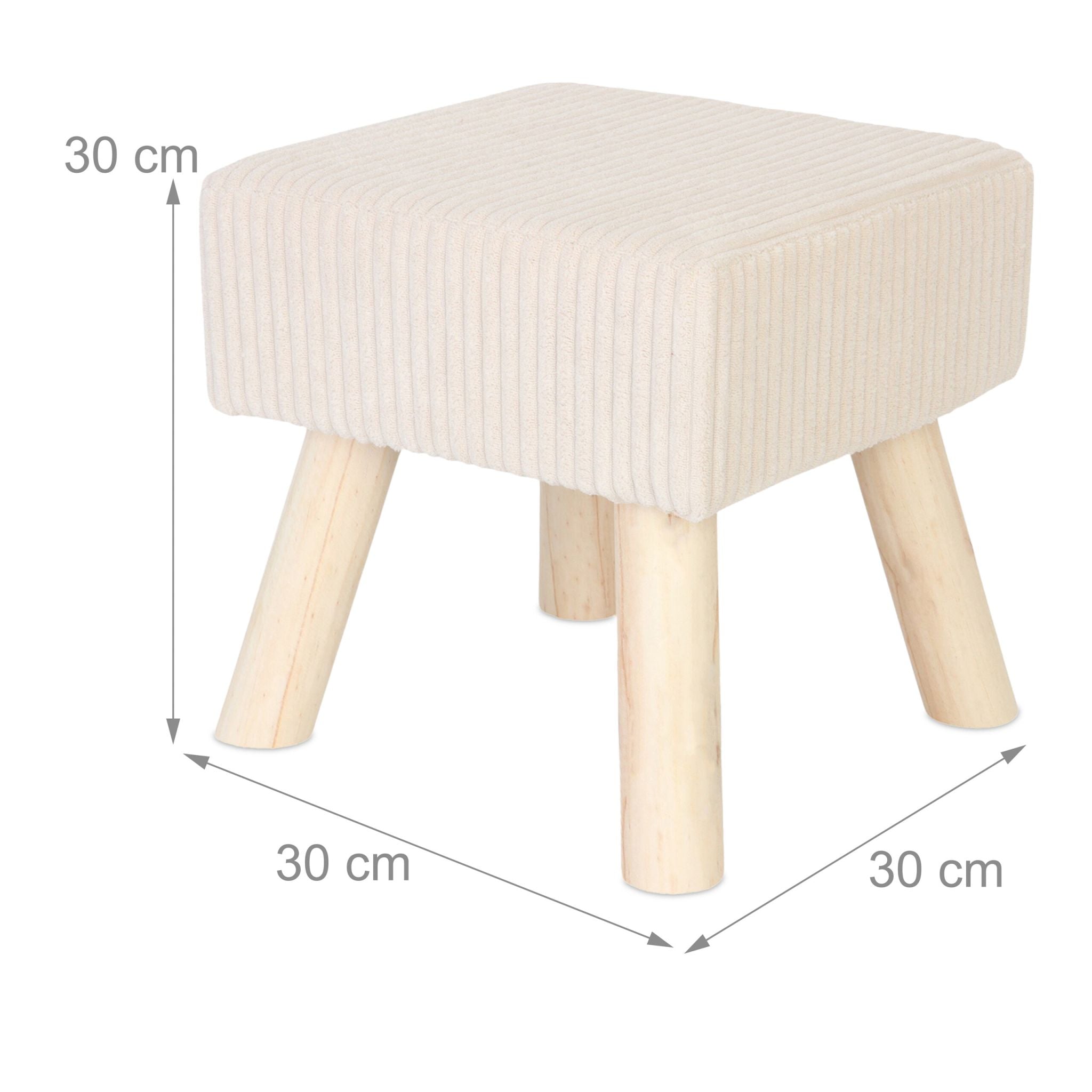 Hocker Cord Beige-Hellbraun von Relaxdays