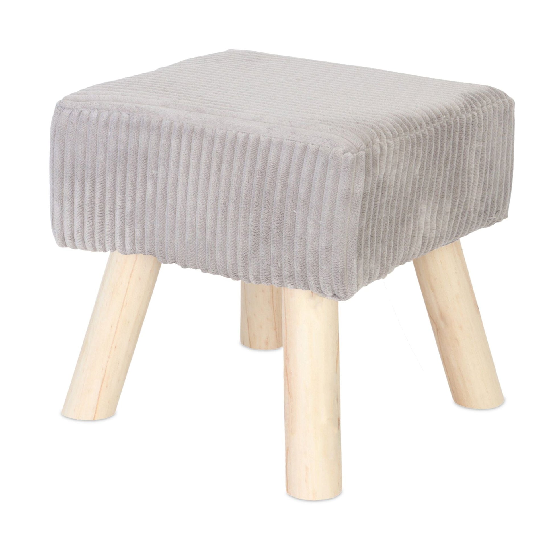 Hocker Cord Hellbraun-Grau von Relaxdays