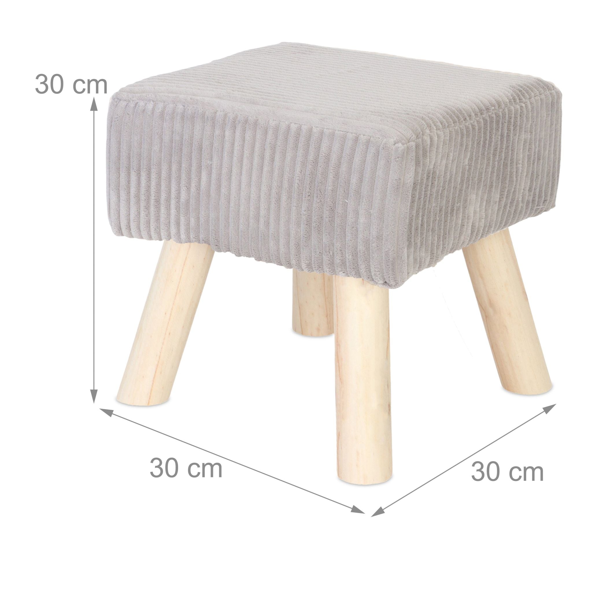 Hocker Cord Hellbraun-Grau von Relaxdays