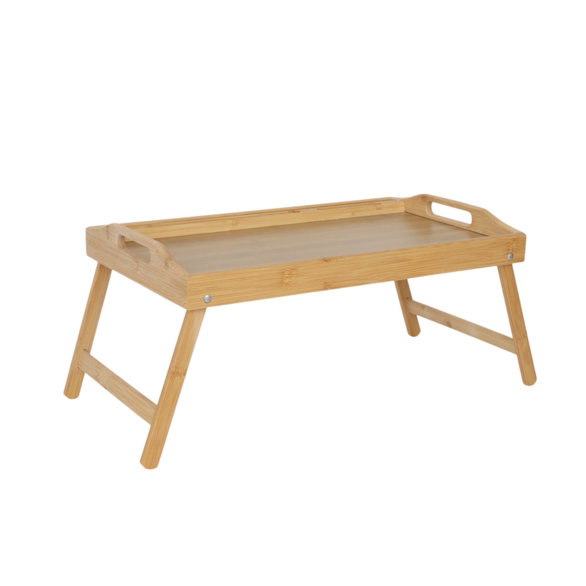 Klappbares Betttablett Bambus Hellbraun von Relaxdays