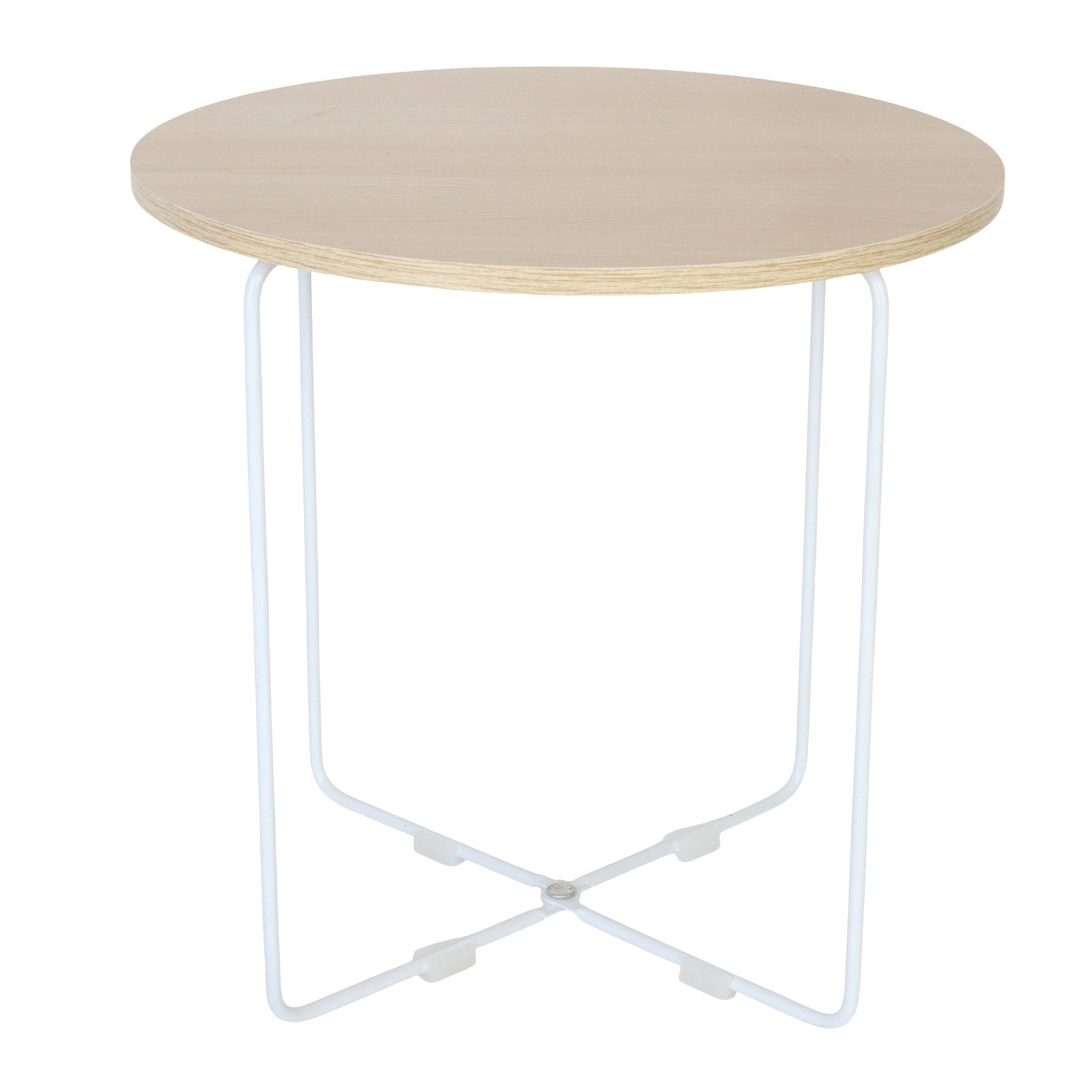Beistelltisch Skandi-Design Weiss-Hellbraun von Relaxdays