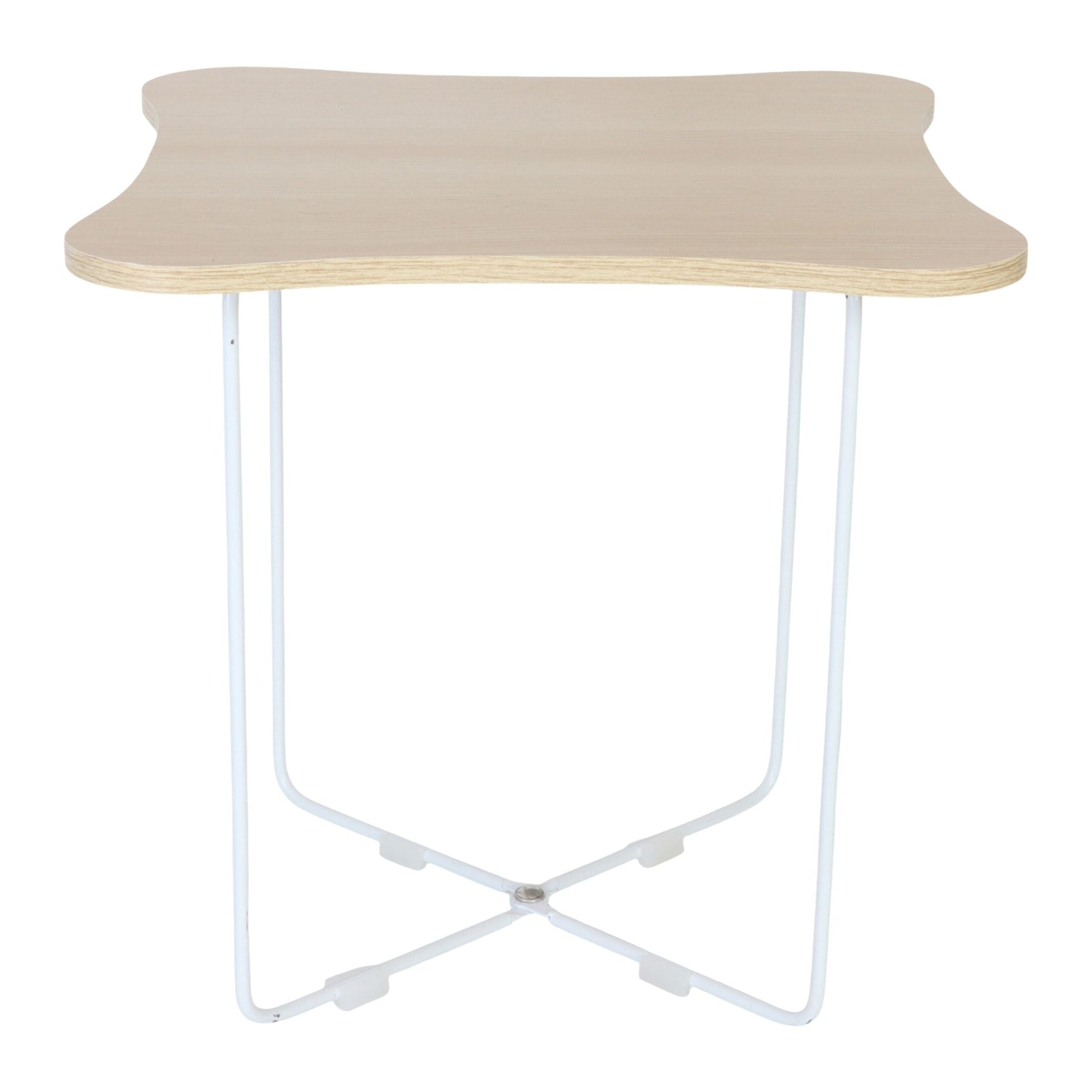 Beistelltisch Skandi-Design Weiss-Hellbraun von Relaxdays
