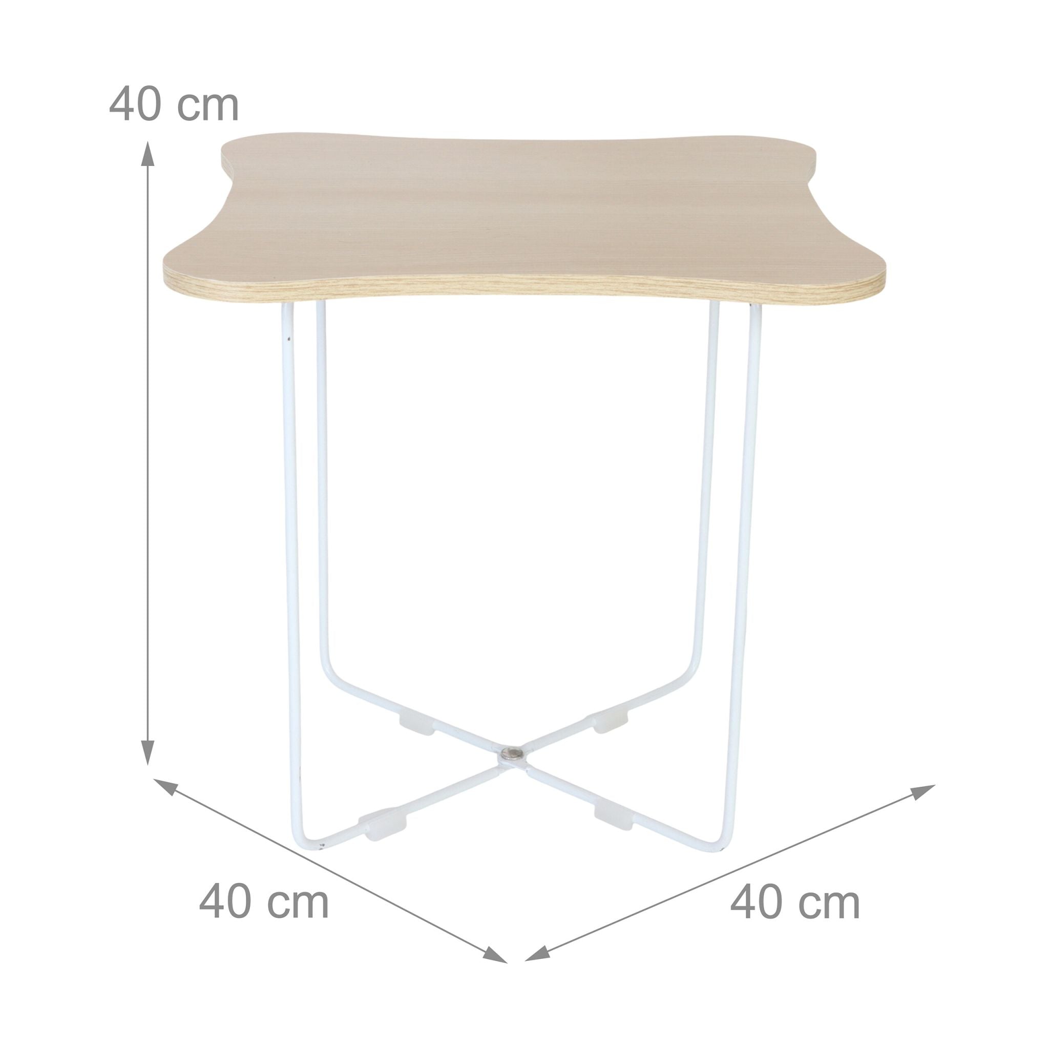 Beistelltisch Skandi-Design Weiss-Hellbraun von Relaxdays