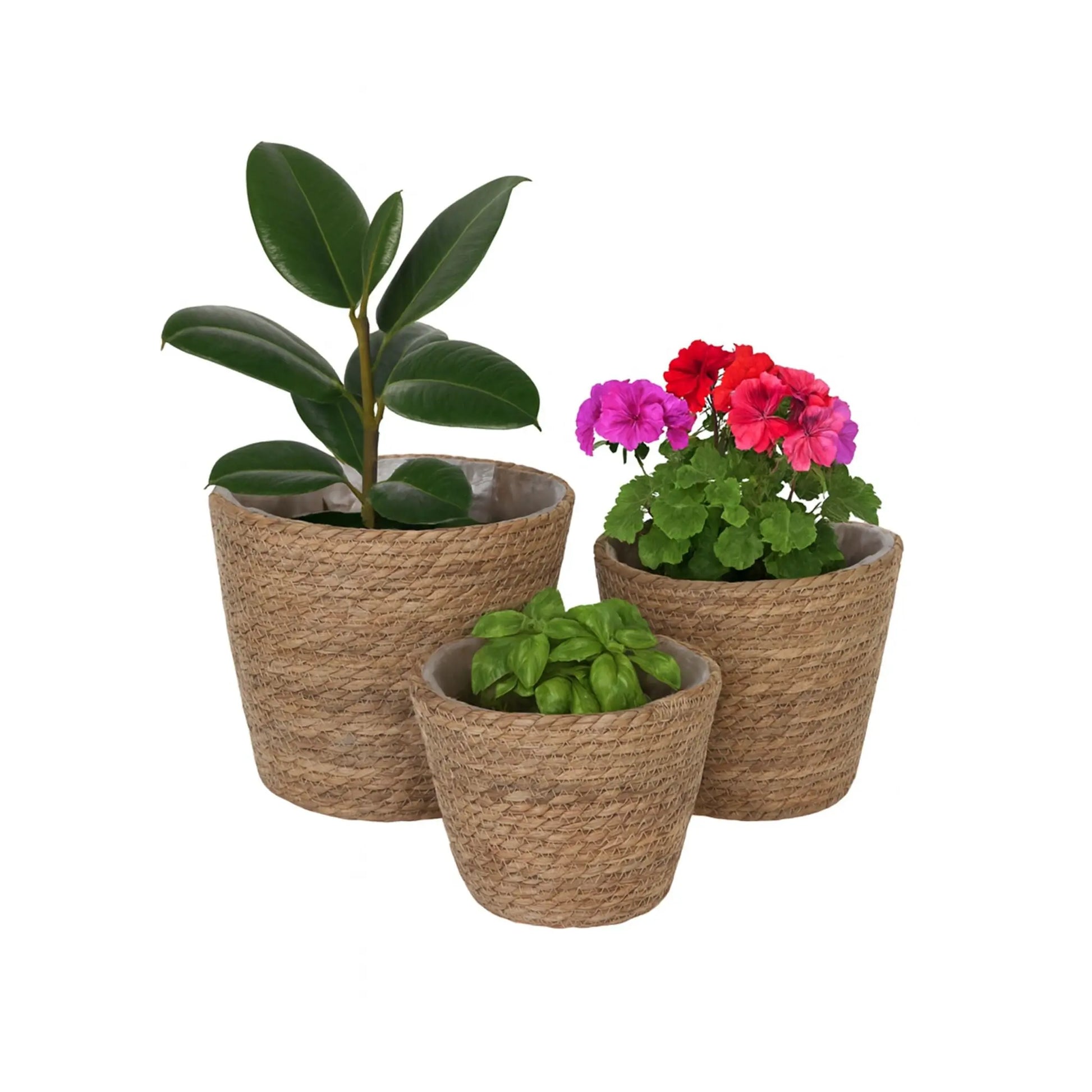 Runder Blumentopf 3er-Set Beige von Relaxdays