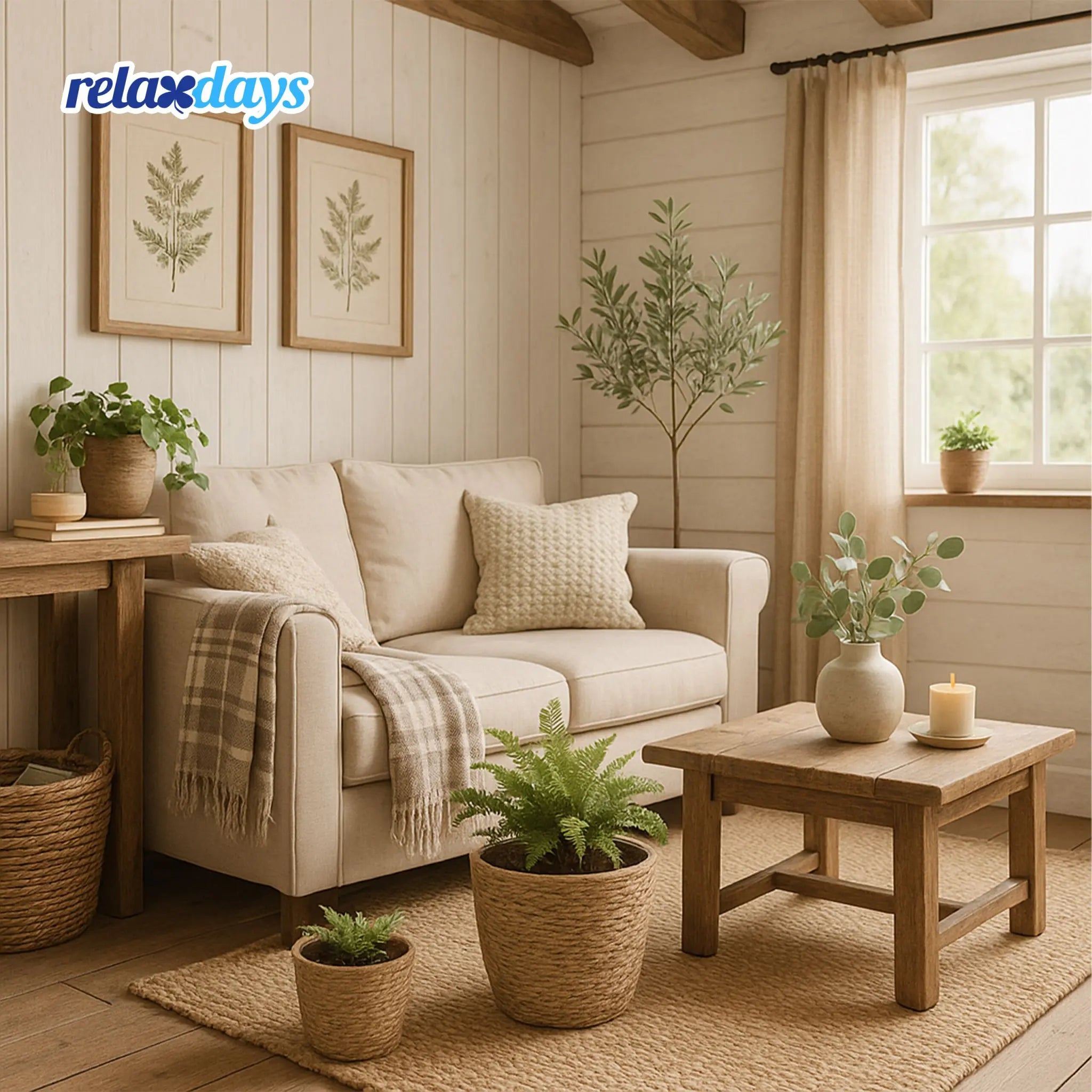 Runder Blumentopf 3er-Set Beige von Relaxdays