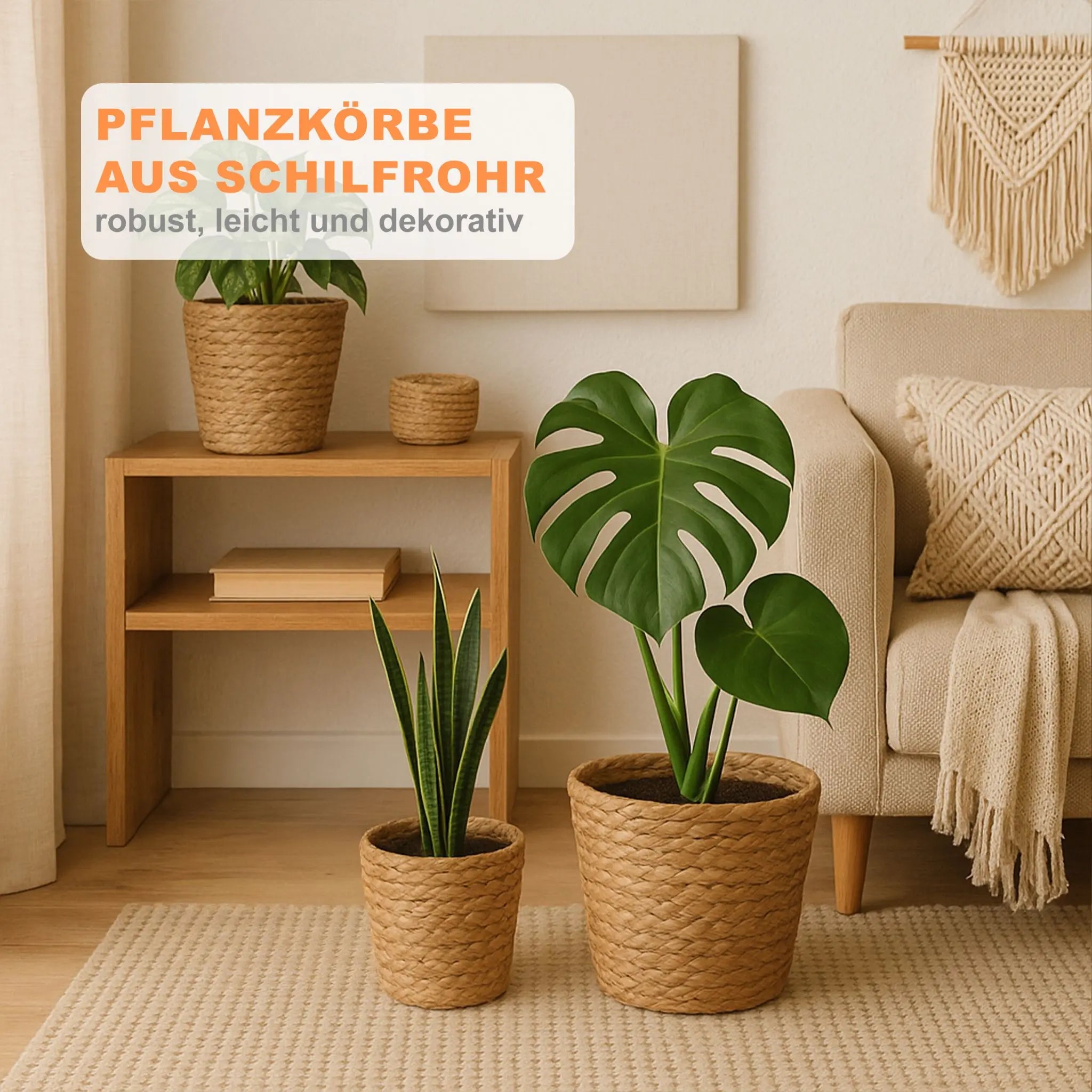 Runder Blumentopf 3er-Set Beige von Relaxdays