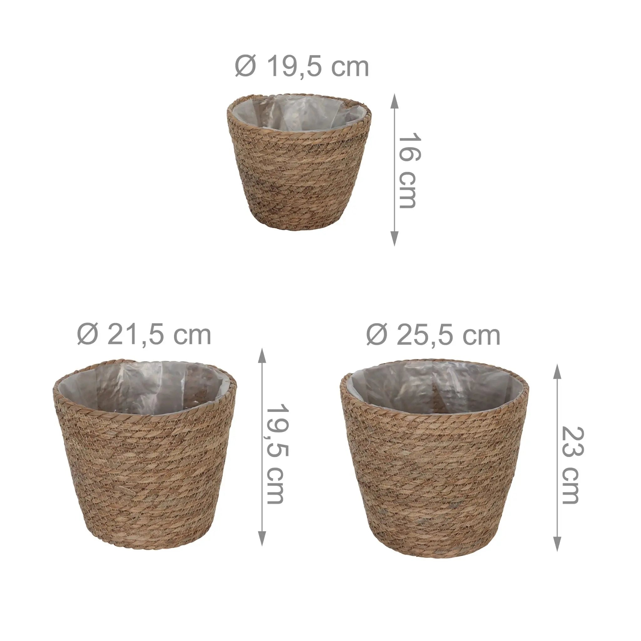 Runder Blumentopf 3er-Set Beige von Relaxdays
