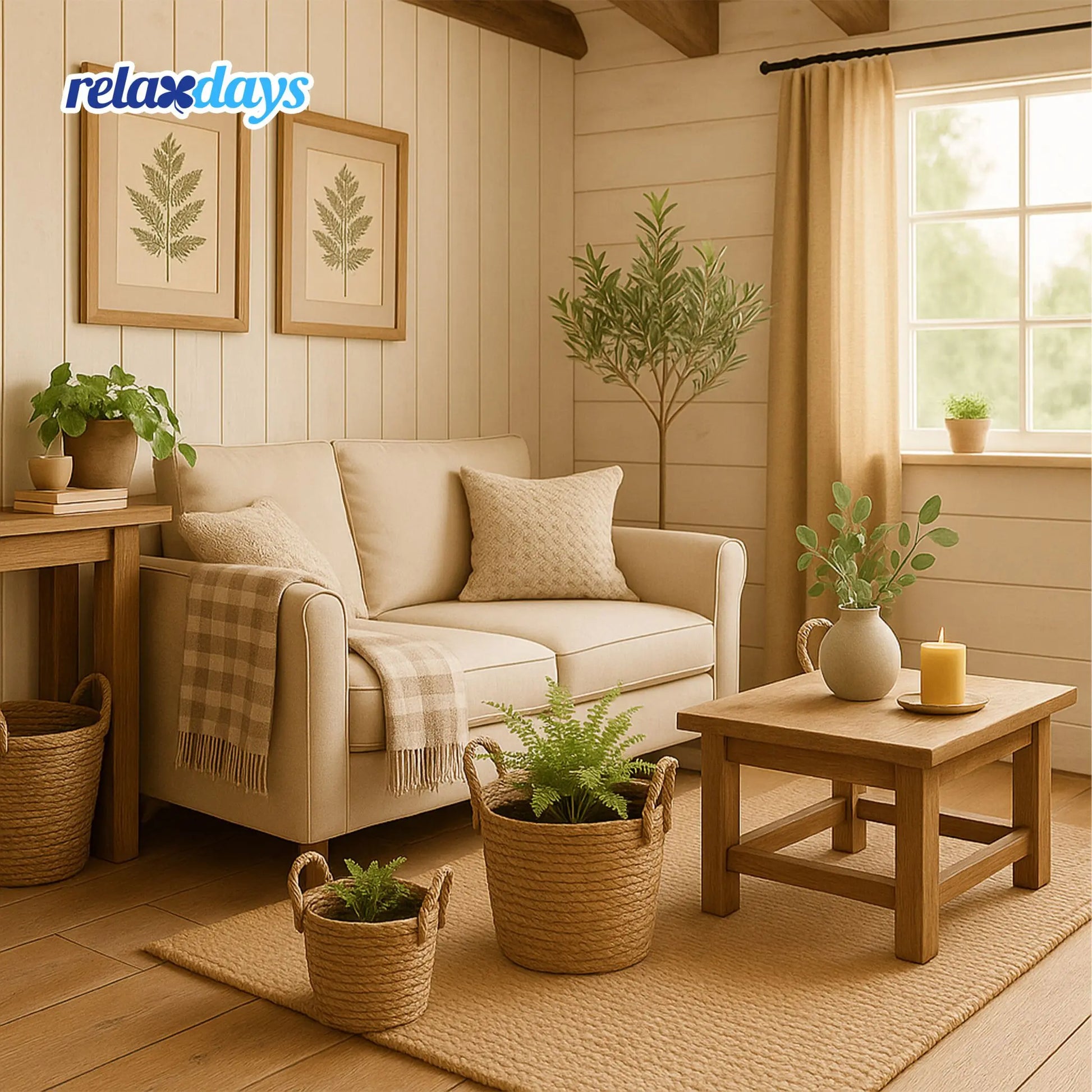 Runder Blumentopf 3er-Set Hellbraun von Relaxdays