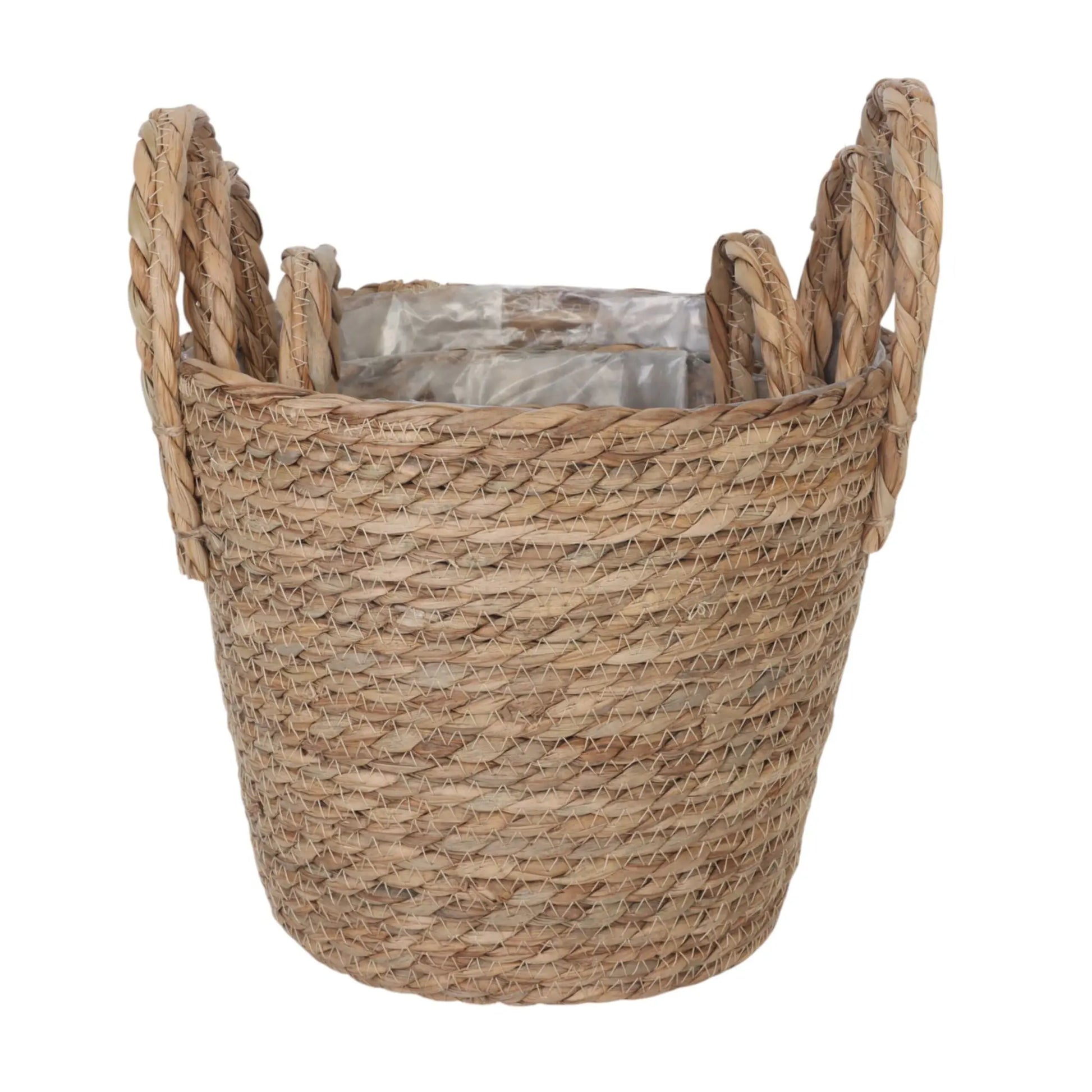 Runder Blumentopf 3er-Set Hellbraun von Relaxdays