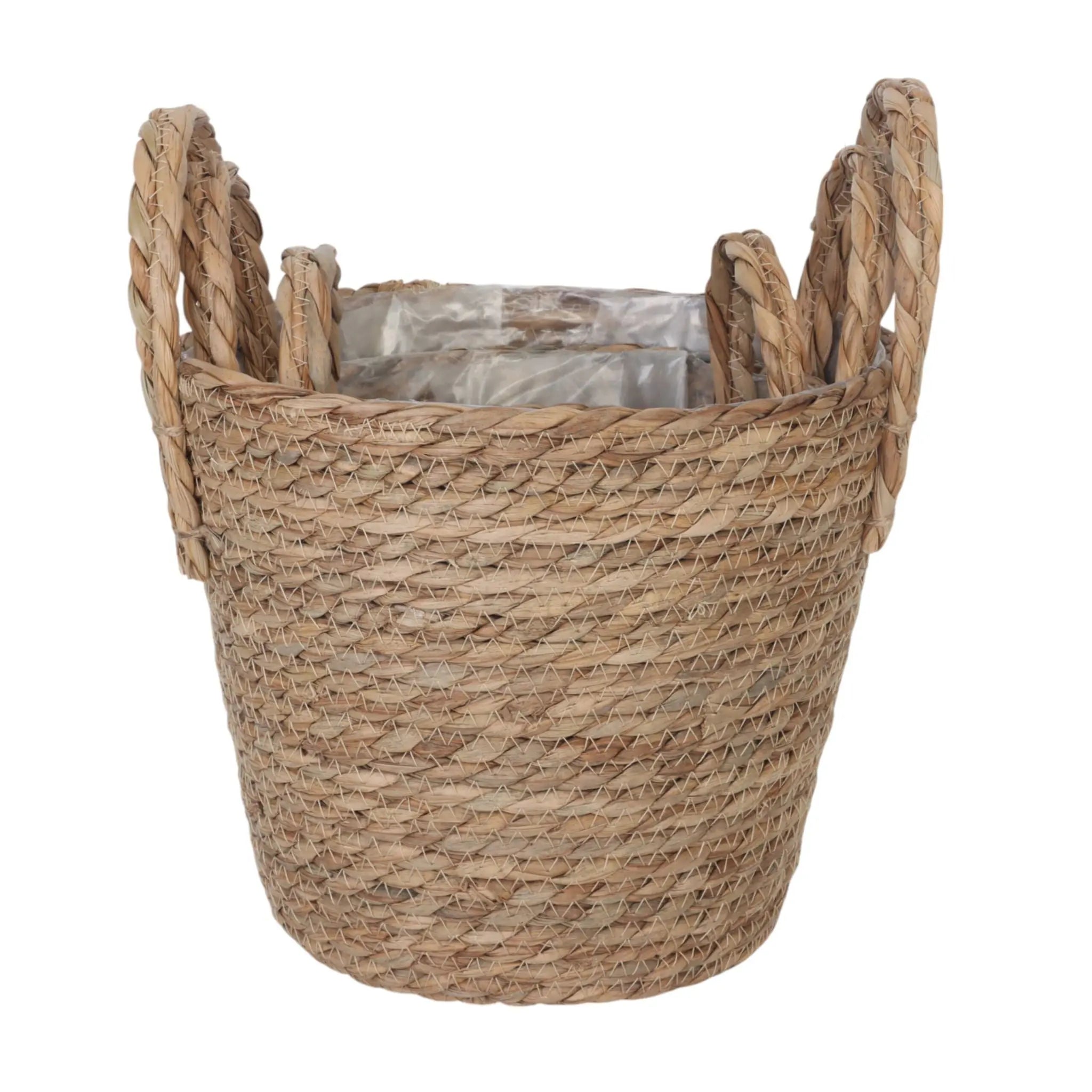 Runder Blumentopf 3er-Set Hellbraun von Relaxdays